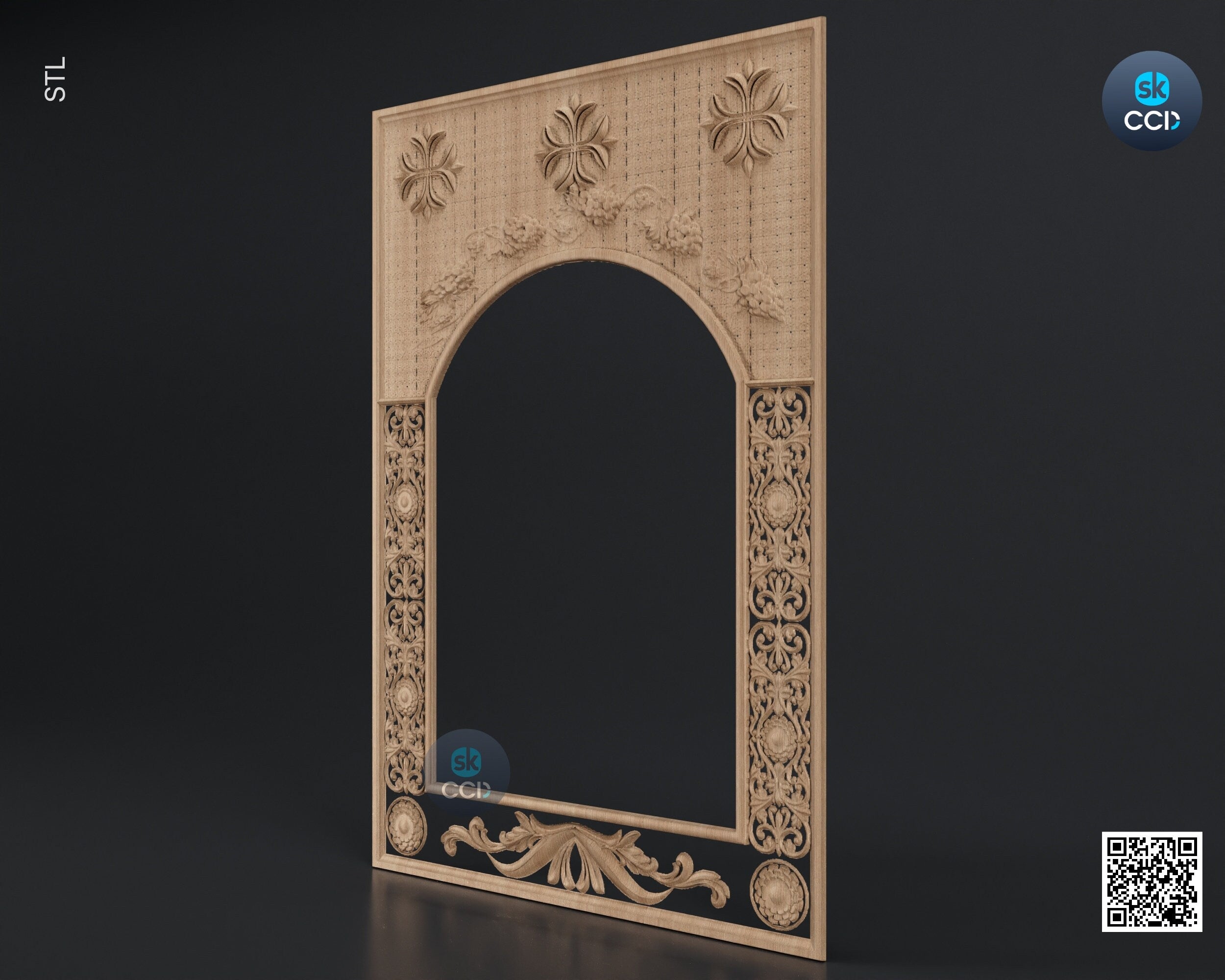 Carved Frame STL 3D Model, Carvign Frame, CNC Router Carving ArtCAM File, CNC files, Wood, Art, Wall Decor SKWF1082