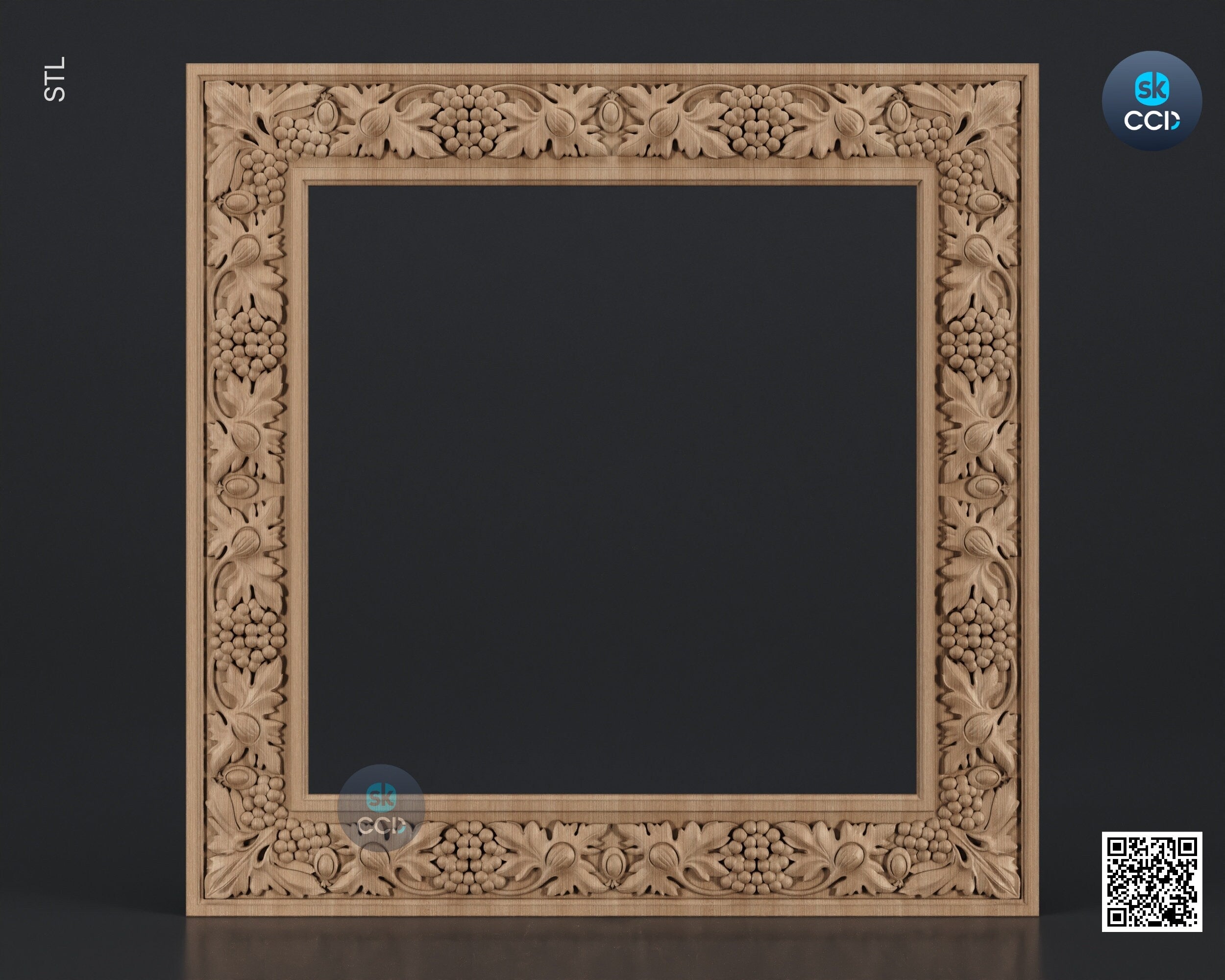 Carved Frame STL 3D Model, Carvign Frame, CNC Router Carving ArtCAM File, CNC files, Wood, Art, Wall Decor SKWF1091