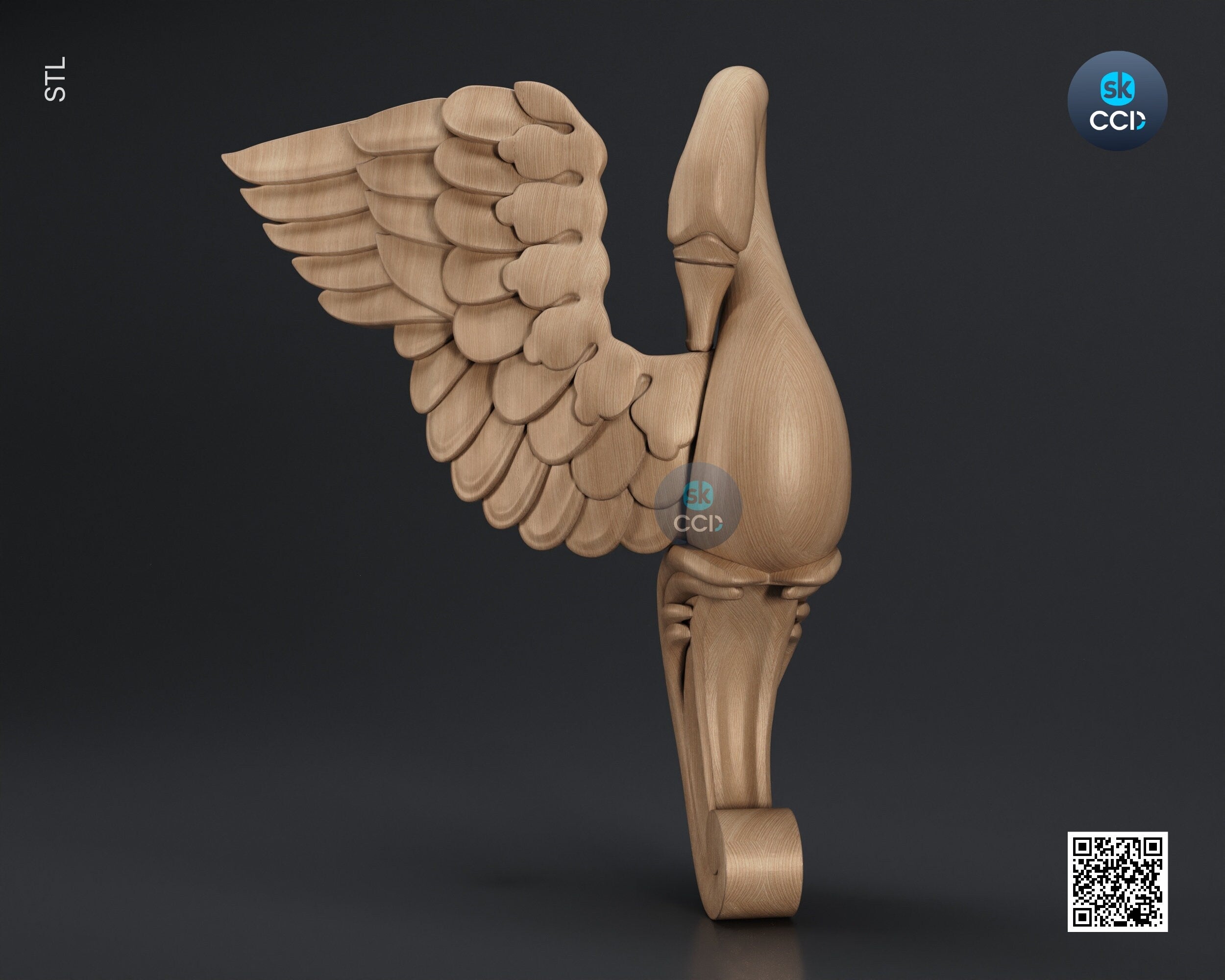 Furniture Leg 3D Model For Cnc Router, Wood Carving Digital File, Column Design, Model No. SKWL1015