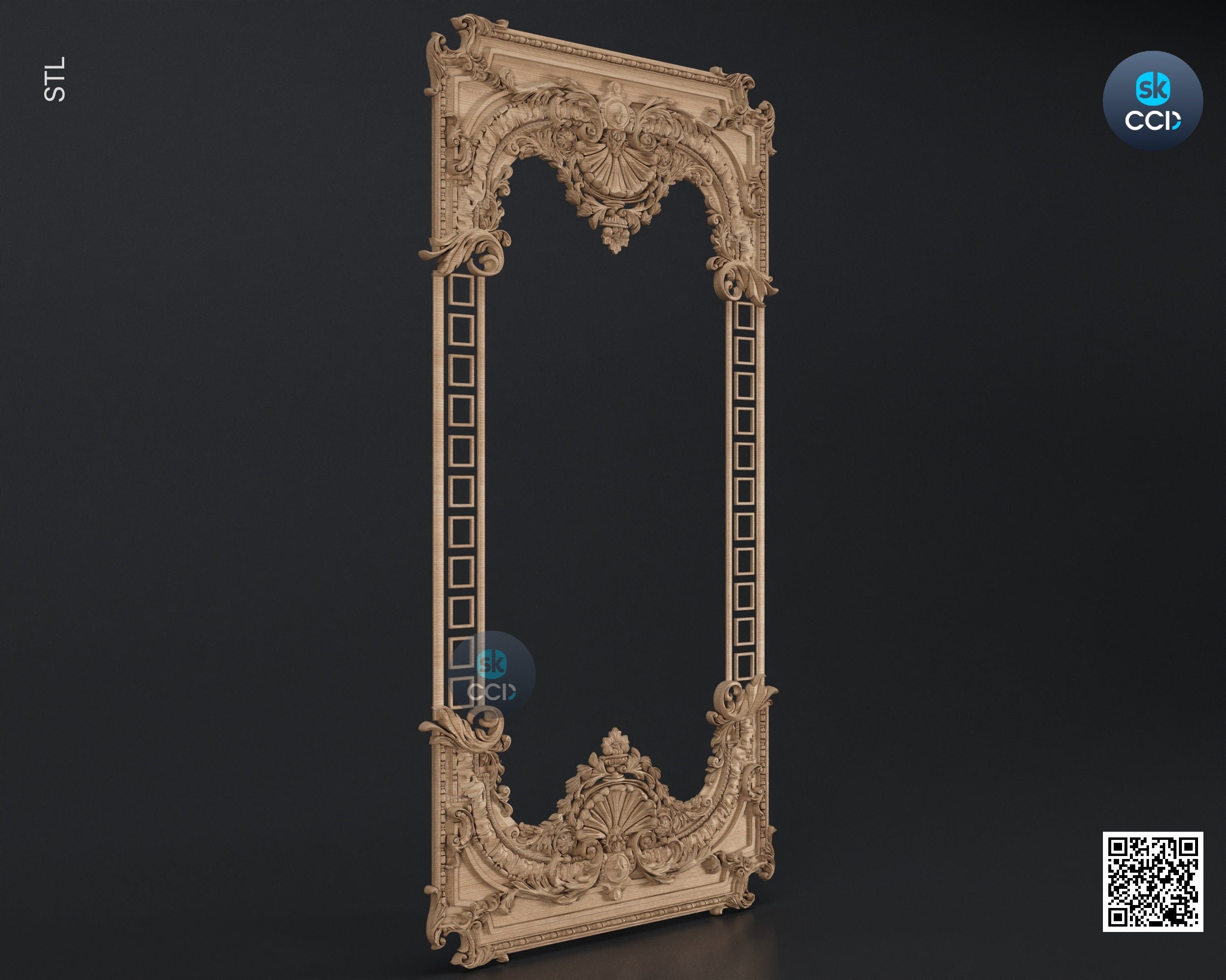 Carved Frame STL 3D Model, Carvign Frame, CNC Router Carving ArtCAM File, CNC files, Wood, Art, Wall Decor SKWF10175