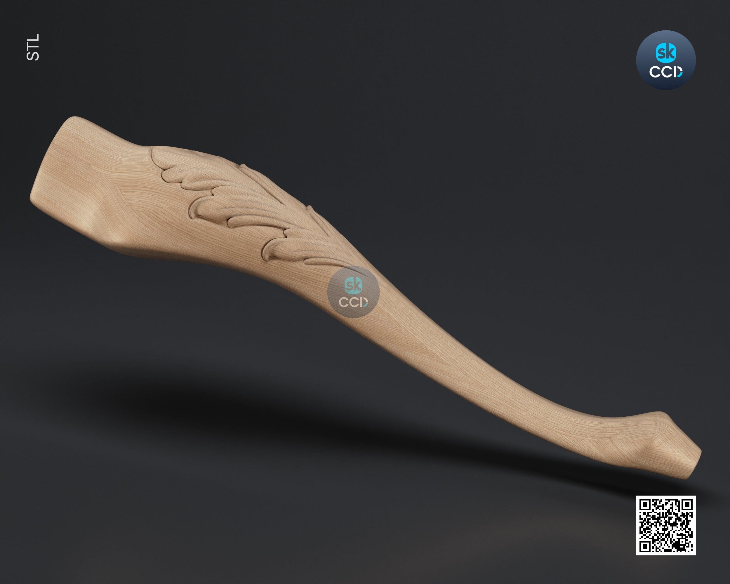 Furniture Leg 3D Model For Cnc Router, Wood Carving Digital File, Column Design, Model No. SKWL1018
