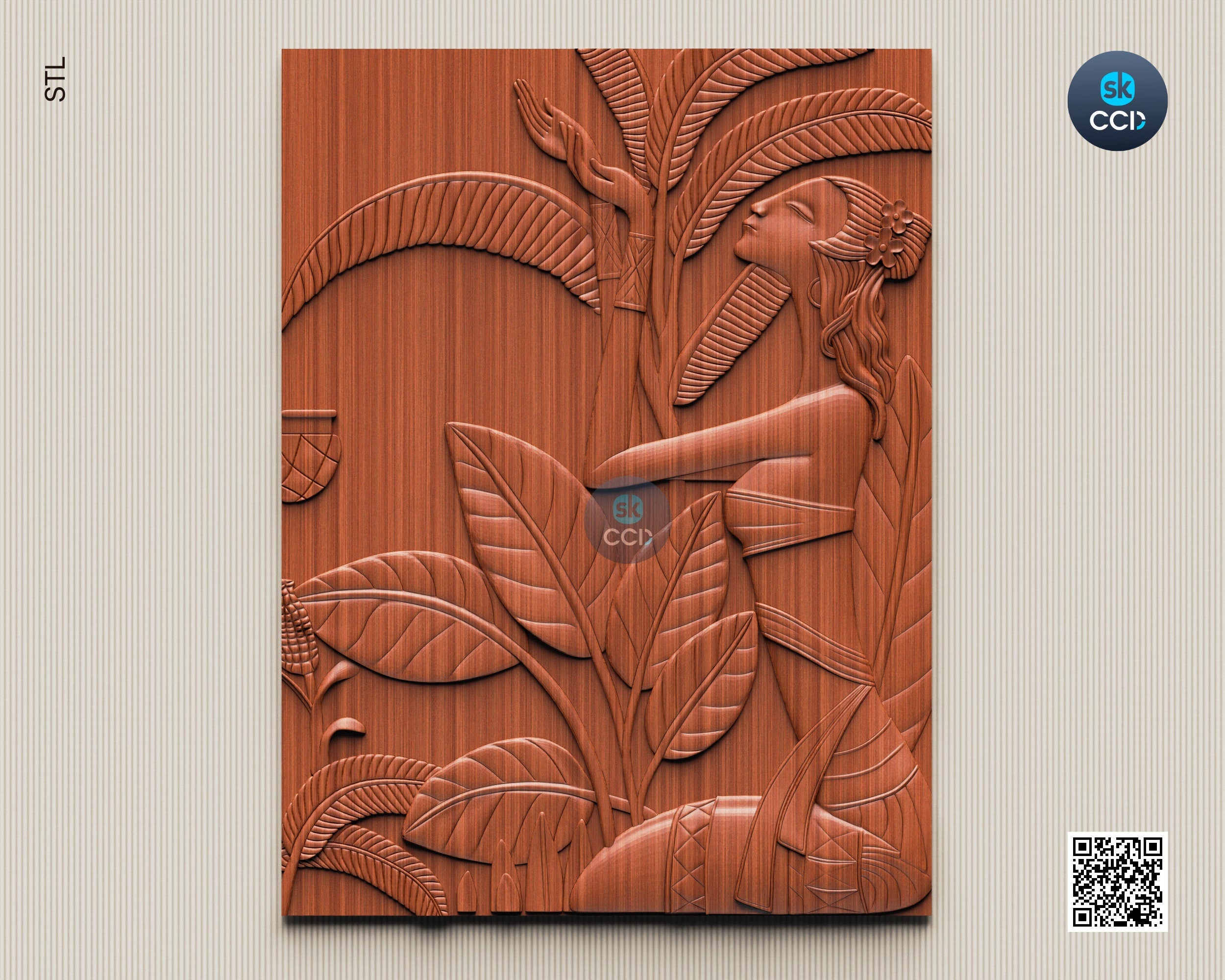 Wood Carving Art | Digital Files | Carving | Aurora | Instant Download Files for CNC | 3D Model | 3D Printed Wall Art