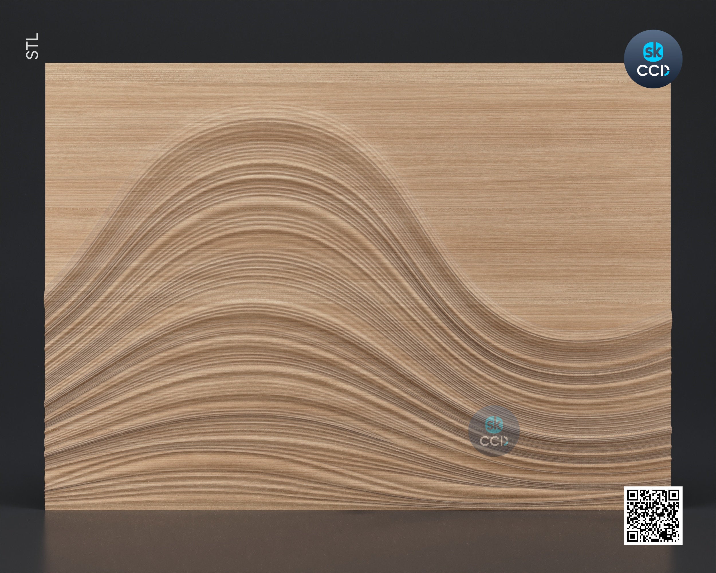 Wood Wall Art, Big Wave STL Model, CNC Router Carving ArtCAM File, Wall Sculpture, Wood Carving, 3D Model