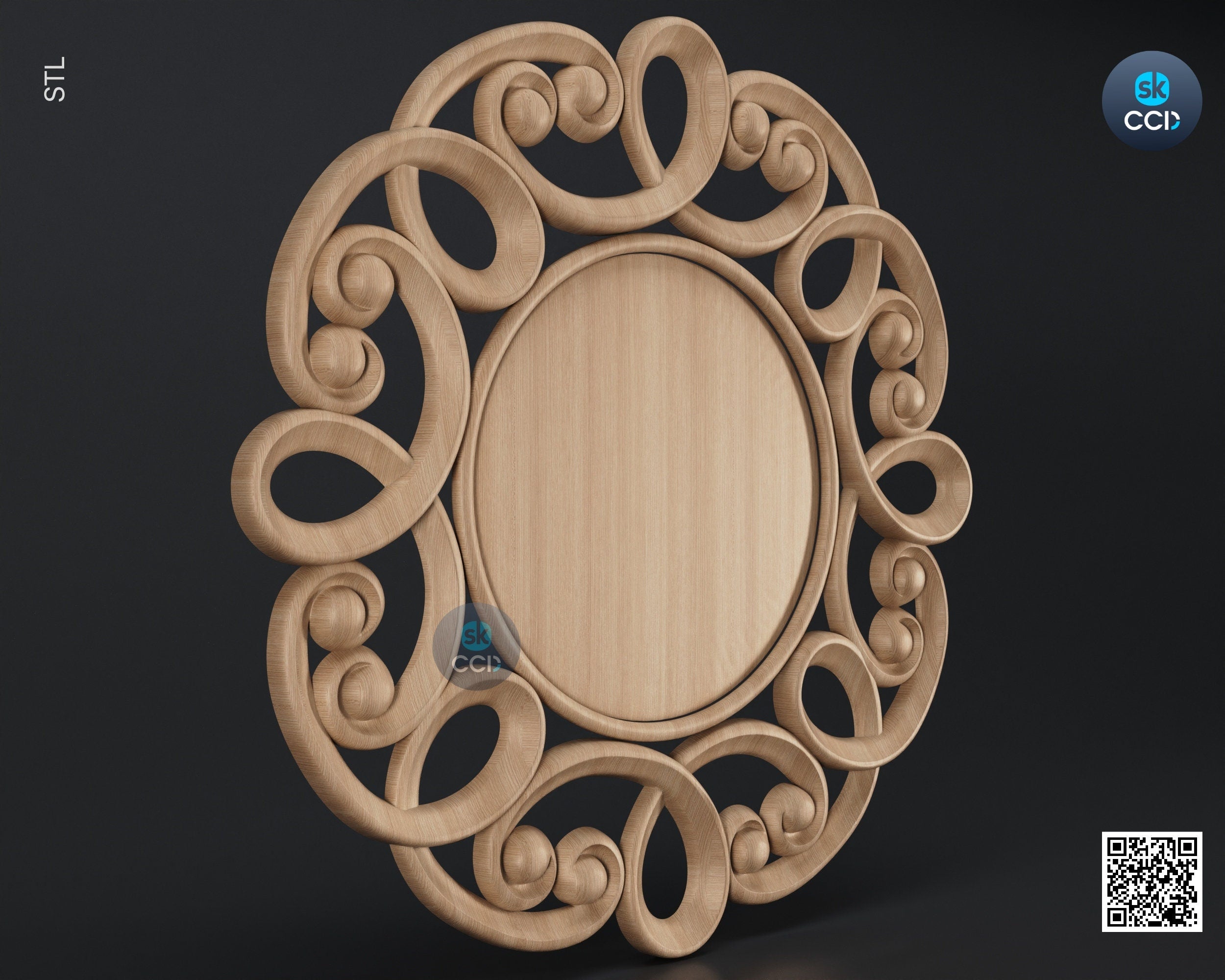 Carved Frame STL 3D Model, Carvign Frame, CNC Router Carving ArtCAM File, CNC files, Wood, Art, Wall Decor SKWF10168