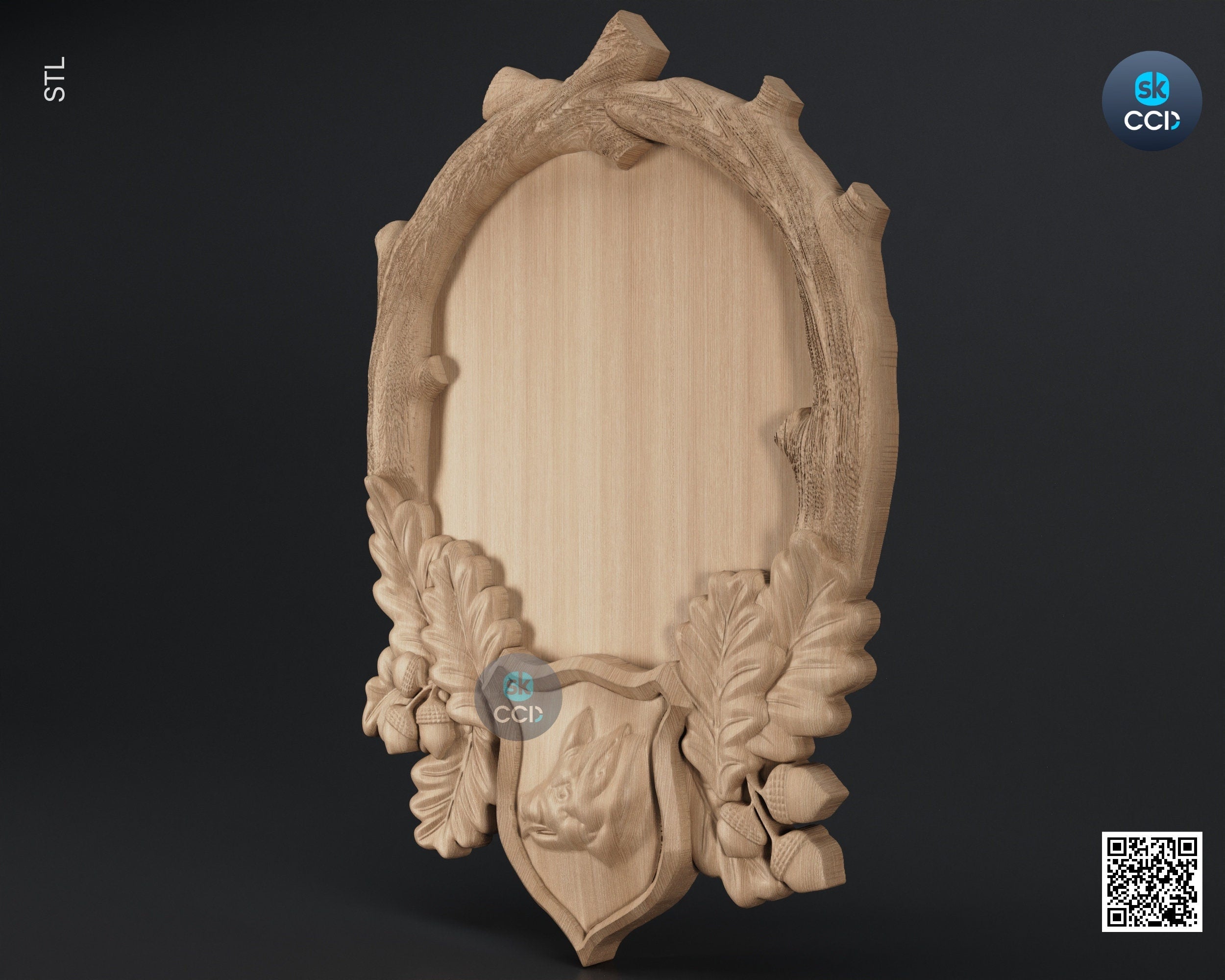 Carved Frame STL 3D Model, Carvign Frame, CNC Router Carving ArtCAM File, CNC files, Wood, Art, Wall Decor SKWF10238