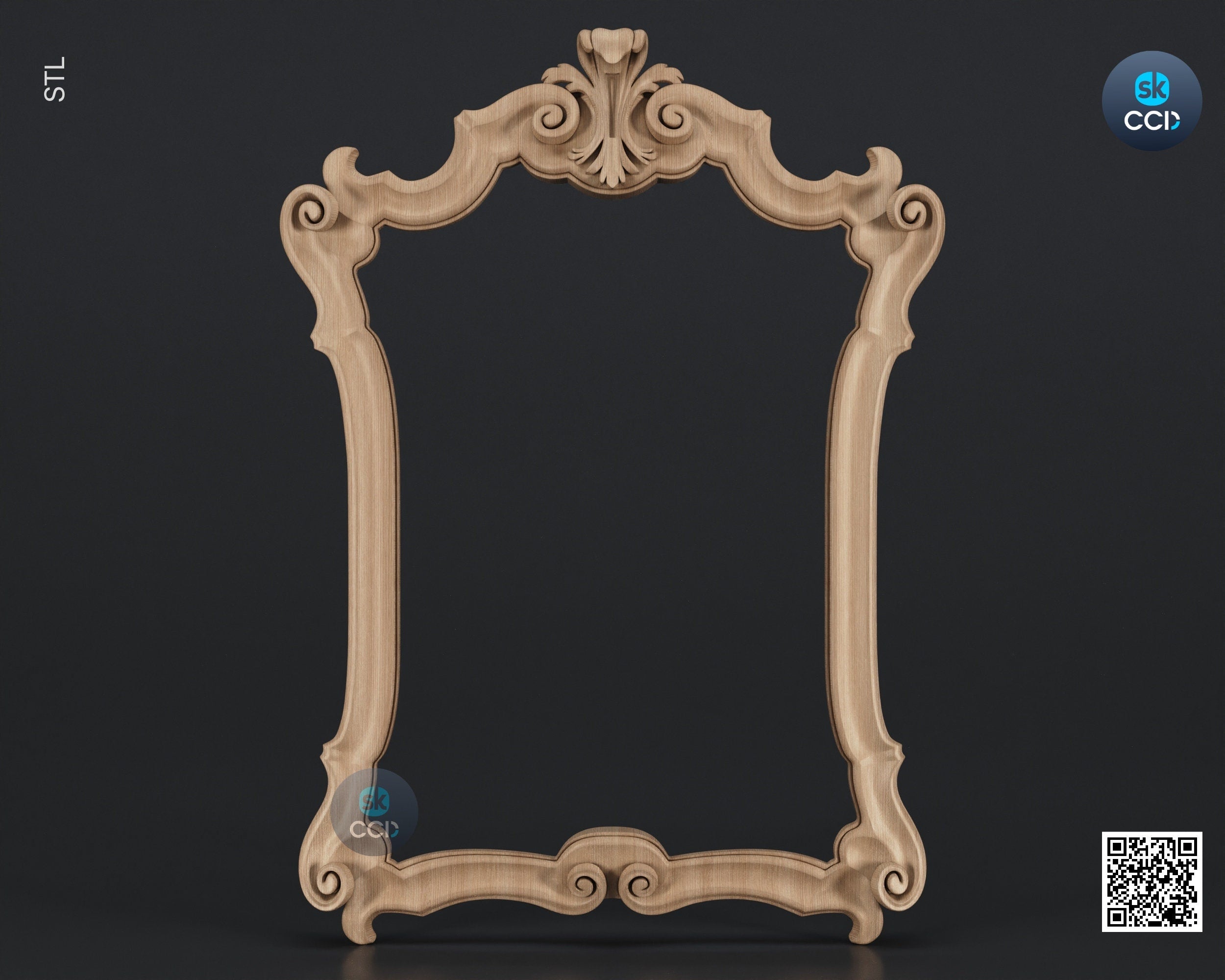 Carved Frame STL 3D Model, Carvign Frame, CNC Router Carving ArtCAM File, CNC files, Wood, Art, Wall Decor SKWF10162
