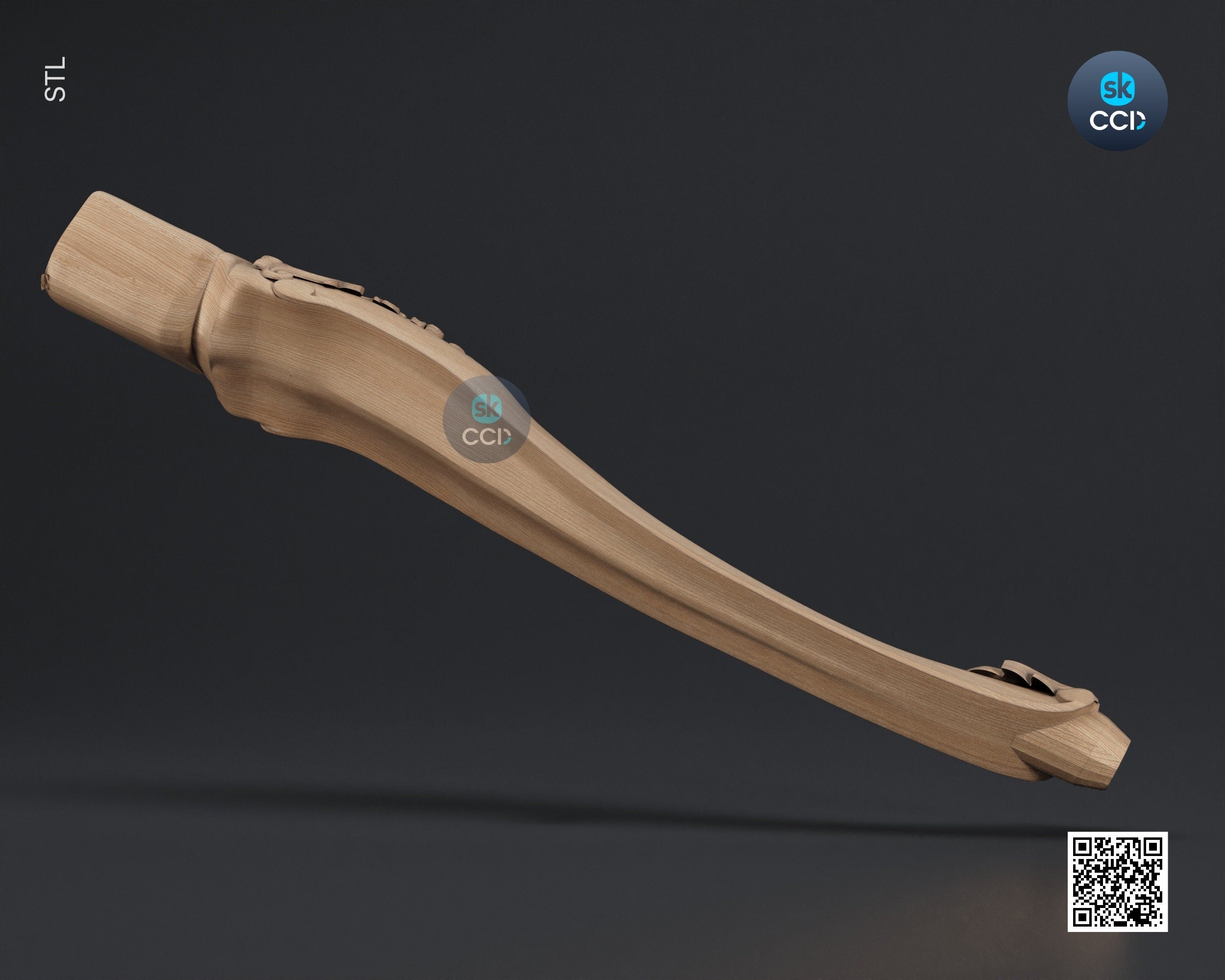 Furniture Leg 3D Model For Cnc Router, Wood Carving Digital File, Column Design, Model No. SKWL1006