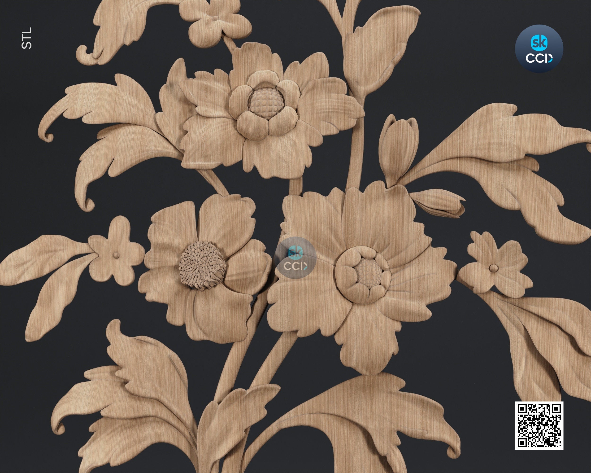 Wood Wall Art, Bouqet STL Model, CNC Router Carving ArtCAM File, Wall Sculpture, Wood Carving, 3D Model