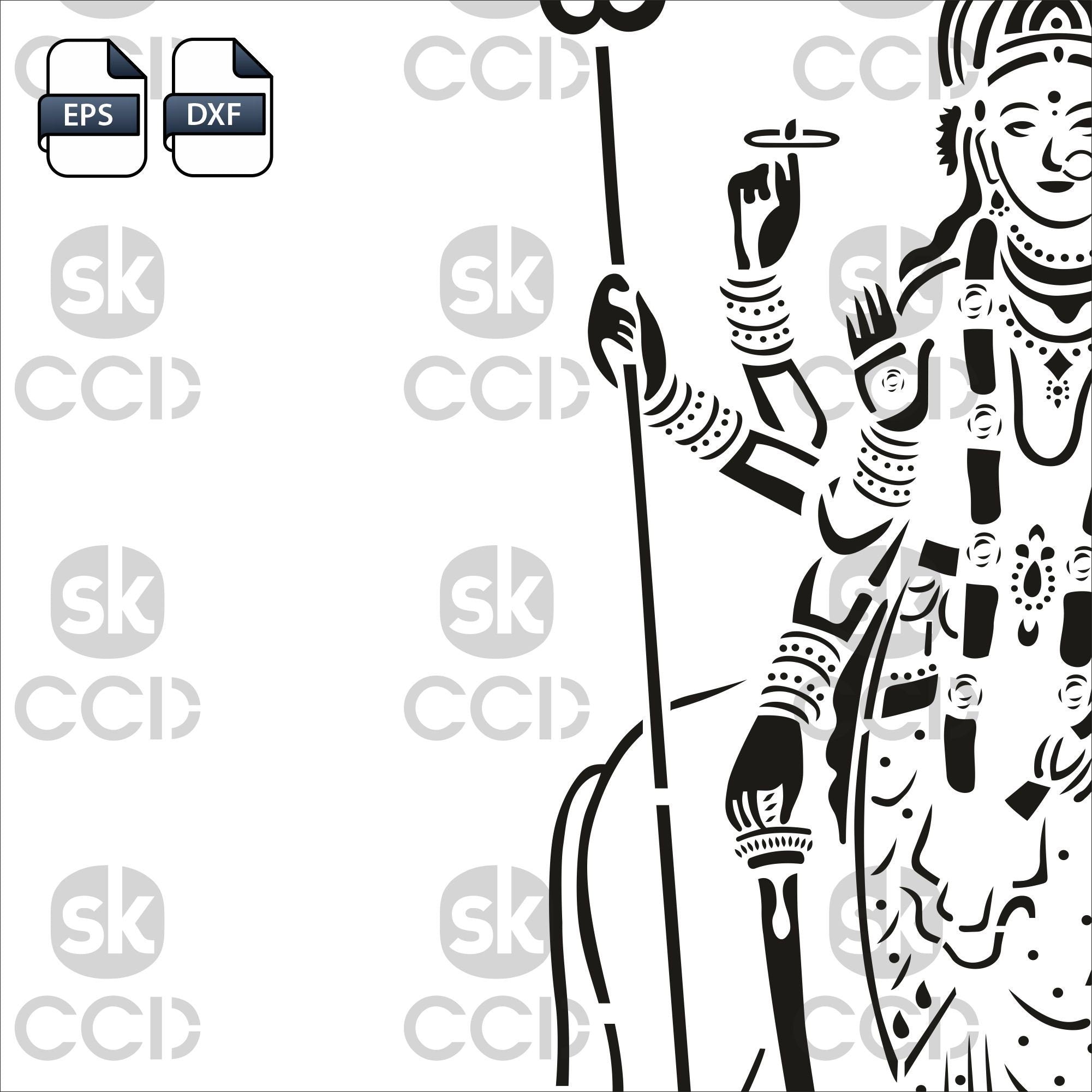 Maa Durga | Wall Art | Indian God |  | Laser Cutting Design | DXF Vector | Cnc Instant Download File | Cnc Digital Design