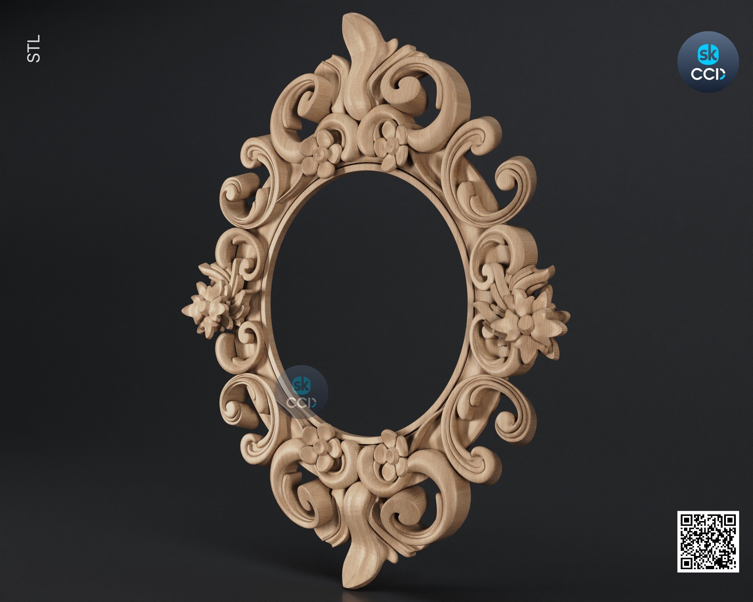 Carved Frame STL 3D Model, Carvign Frame, CNC Router Carving ArtCAM File, CNC files, Wood, Art, Wall Decor SKWF10223