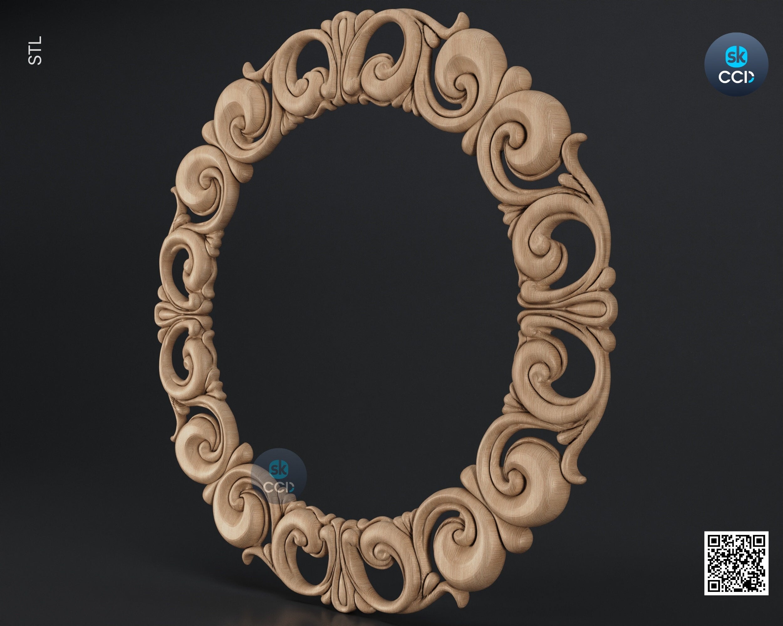 Carved Frame STL 3D Model, Carvign Frame, CNC Router Carving ArtCAM File, CNC files, Wood, Art, Wall Decor SKWF10256