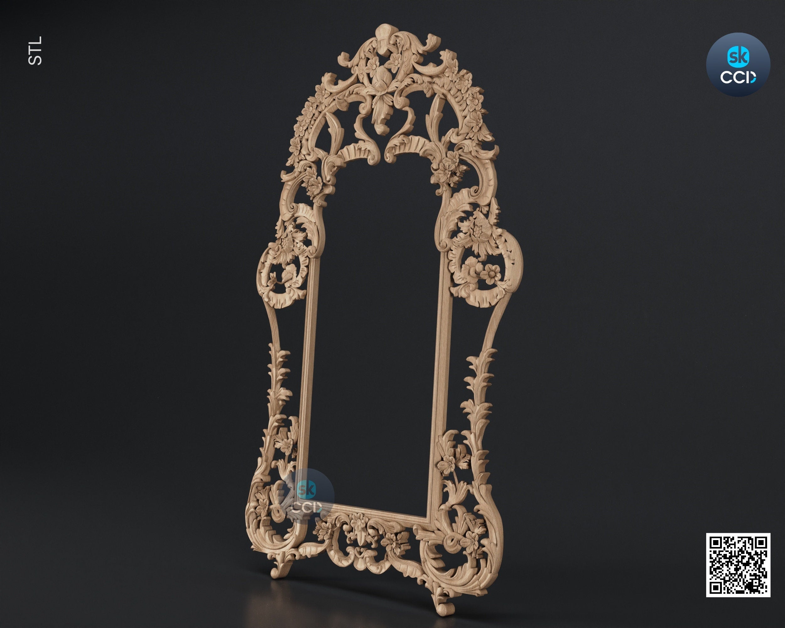 Carved Frame STL 3D Model, Carvign Frame, CNC Router Carving ArtCAM File, CNC files, Wood, Art, Wall Decor SKWF10213