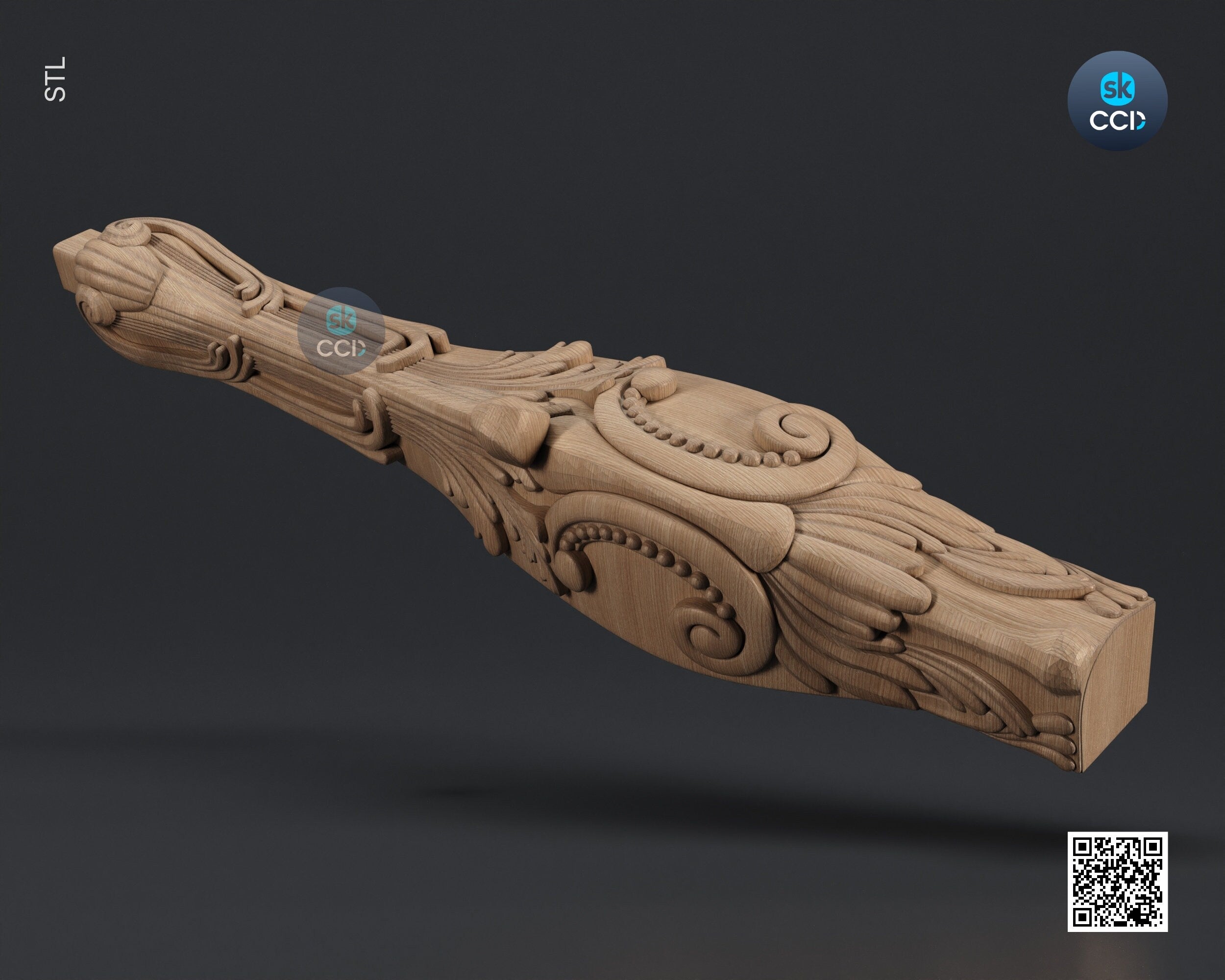Furniture Leg 3D Model For Cnc Router, Wood Carving Digital File, Column Design, Model No. SKWL1005