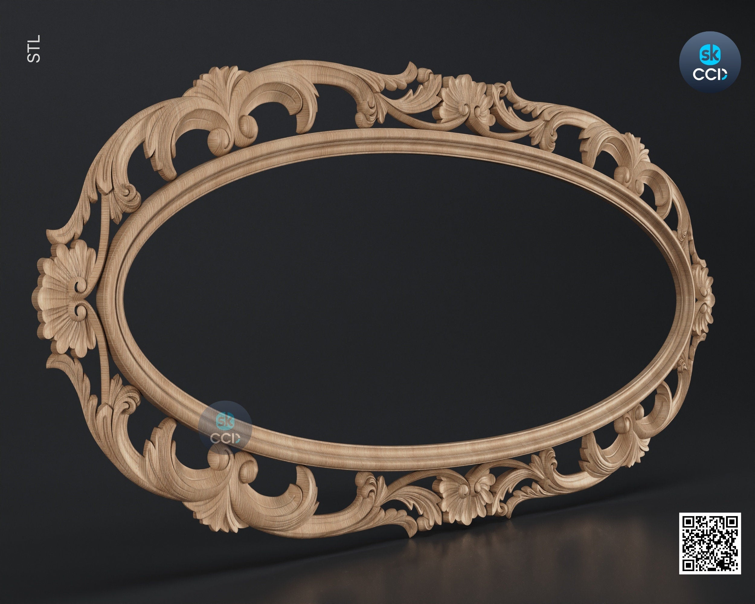 Carved Frame STL 3D Model, Carvign Frame, CNC Router Carving ArtCAM File, CNC files, Wood, Art, Wall Decor SKWF10140