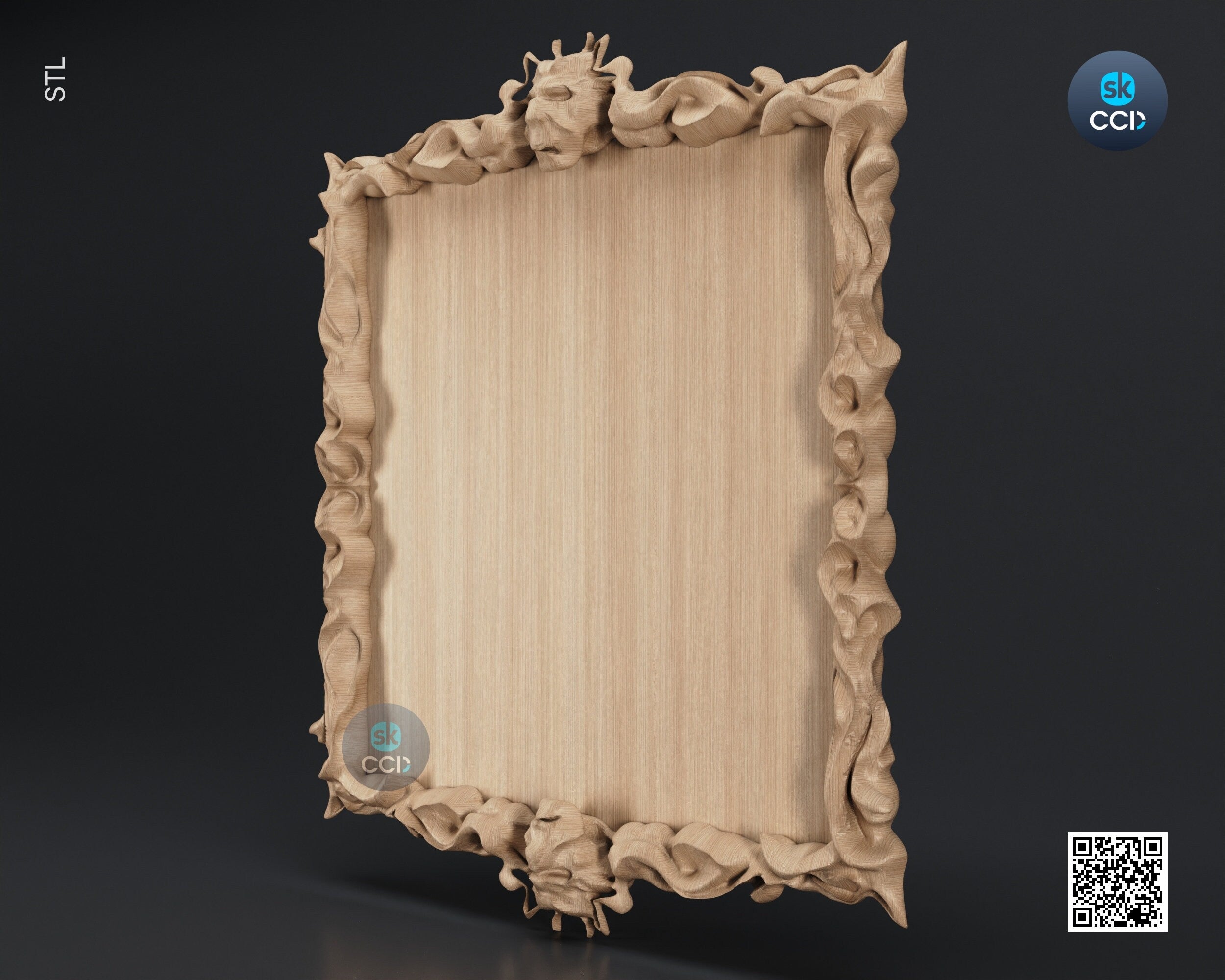 Carved Frame STL 3D Model, Carvign Frame, CNC Router Carving ArtCAM File, CNC files, Wood, Art, Wall Decor SKWF1014