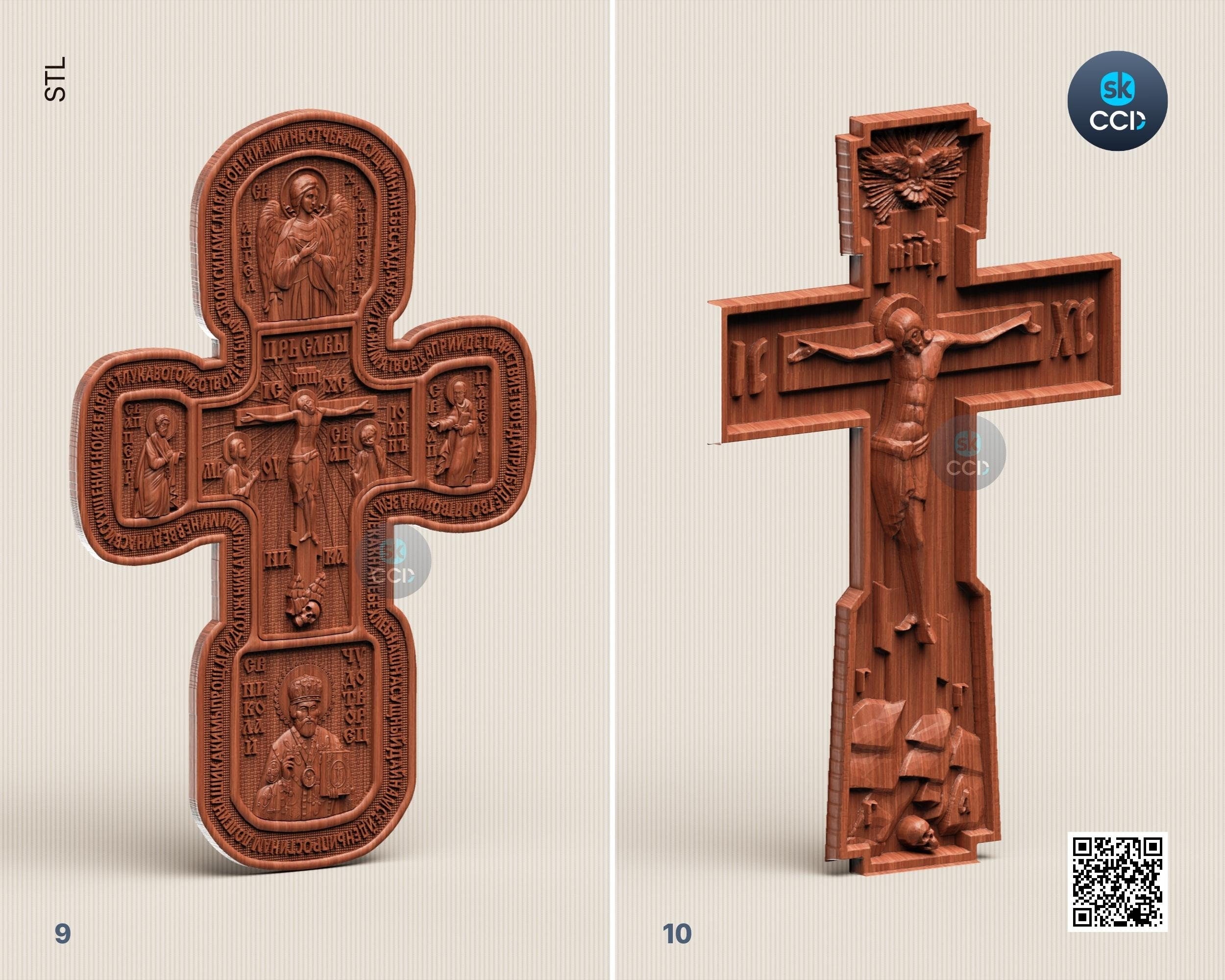 Cross Stl, 3D STL File for Cnc and 3D Printer, Jesus Cross Set - 1, CNC Download