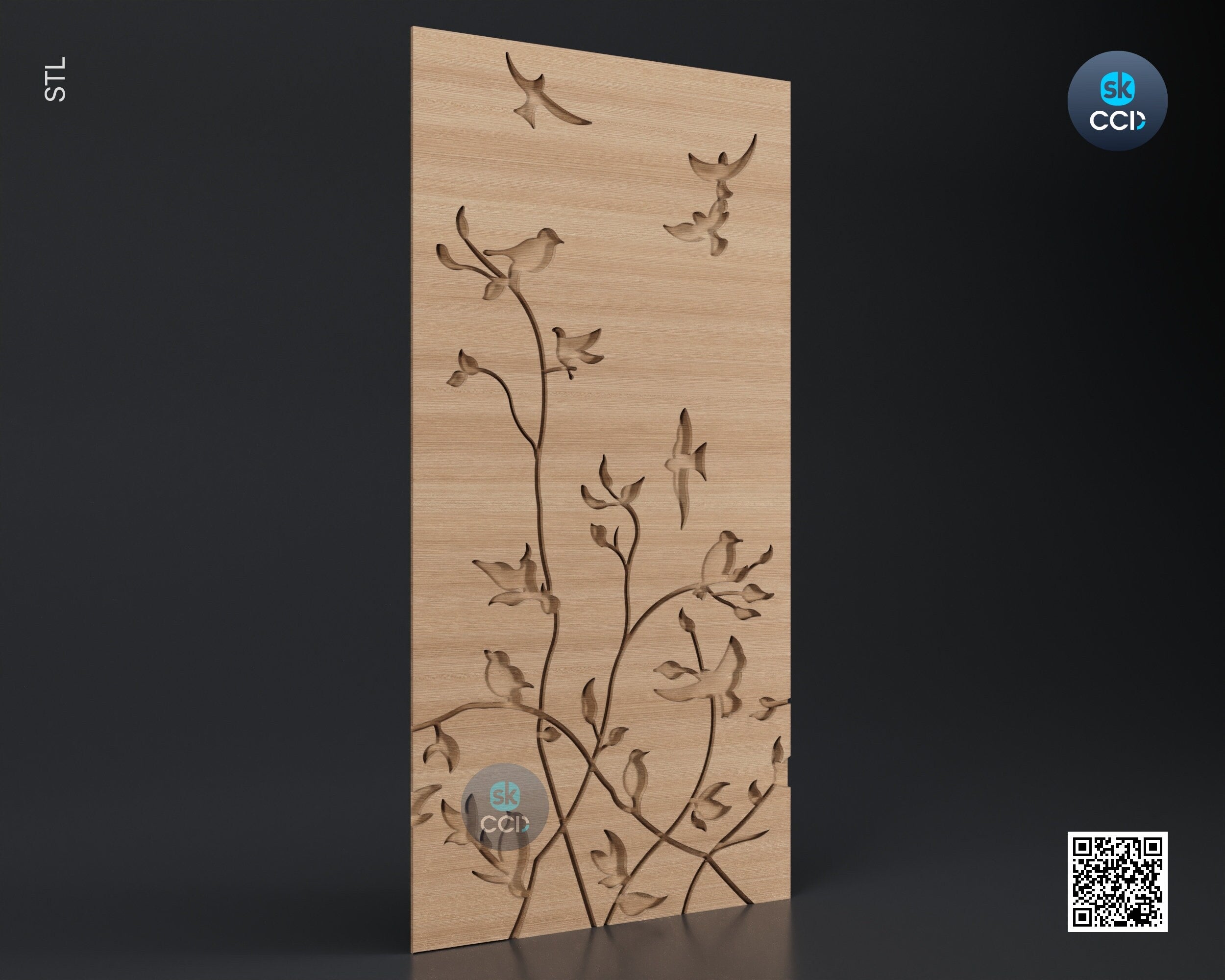 Wood Wall Art, Spring Tree STL Model, CNC Router Carving ArtCAM File, Wall Sculpture, Wood Carving, 3D Model