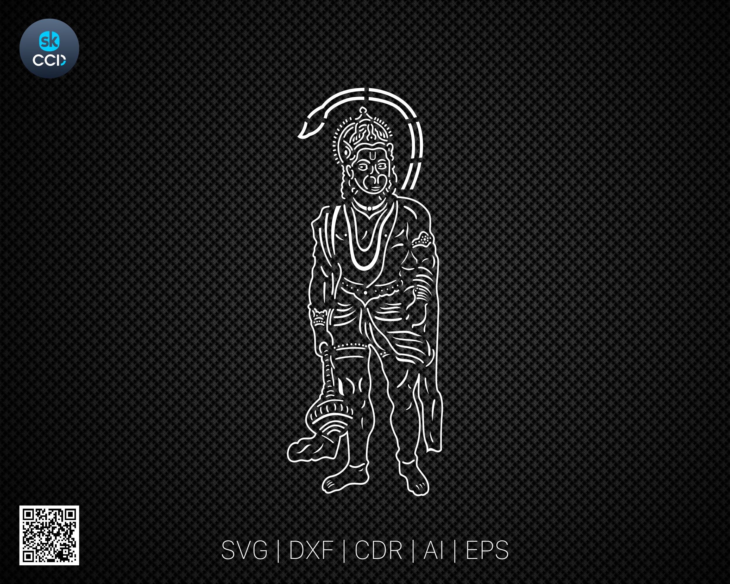 Indian God | Lord Hanuman | Hanuman | Laser Cutting Design | DXF Vector | Cnc Instant Download File | Cnc Digital Design