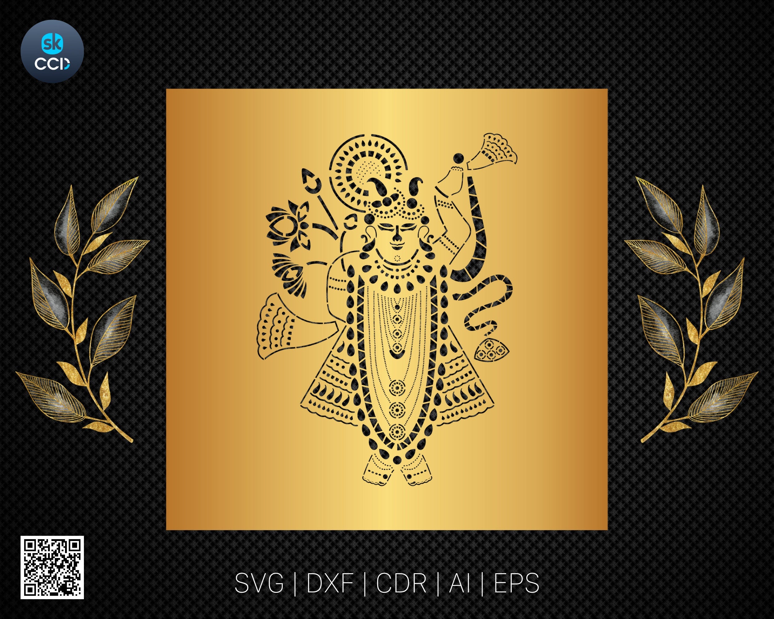 Shrinathji | Shrinathji Wall Art | Indian God |  | Laser Cutting Design | DXF Vector | Cnc Instant Download File | Cnc Digital Design