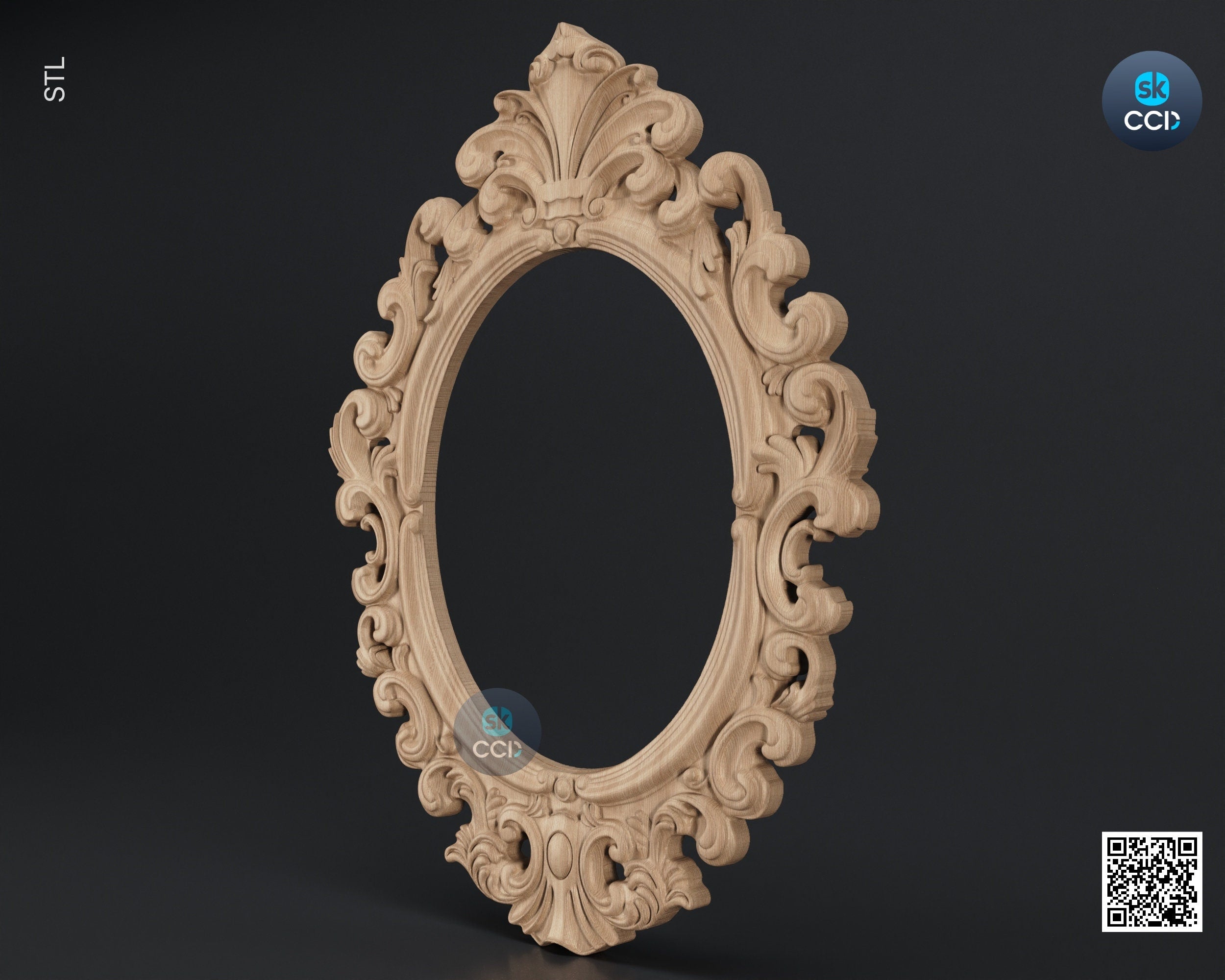 Carved Frame STL 3D Model, Carvign Frame, CNC Router Carving ArtCAM File, CNC files, Wood, Art, Wall Decor SKWF10104