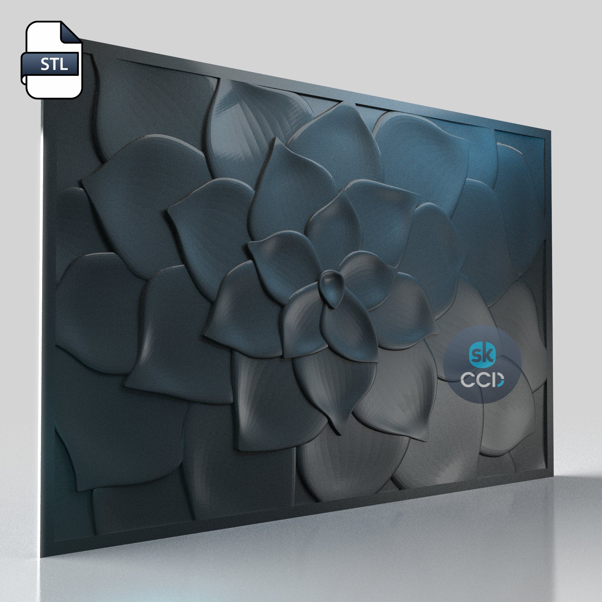 Flora | Wood Carving Art | Digital Files | Wood Carving Model | 3D Printed Wall Art | 3D Printer File
