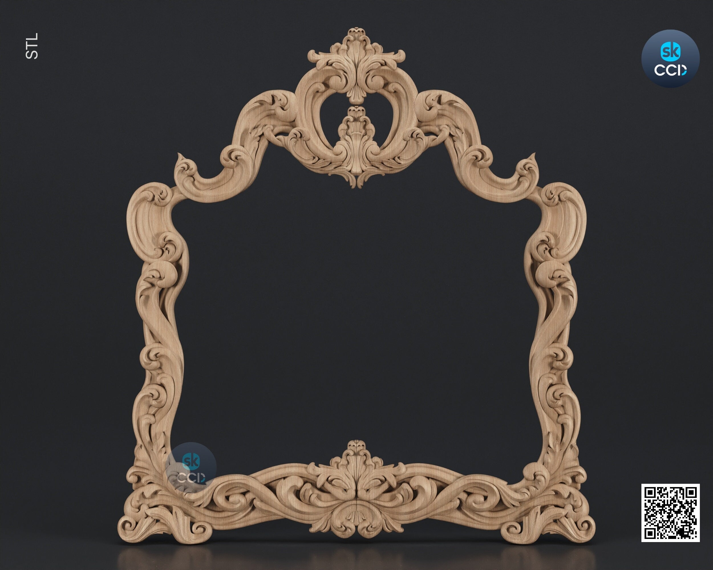 Carved Frame STL 3D Model, Carvign Frame, CNC Router Carving ArtCAM File, CNC files, Wood, Art, Wall Decor SKWF10114