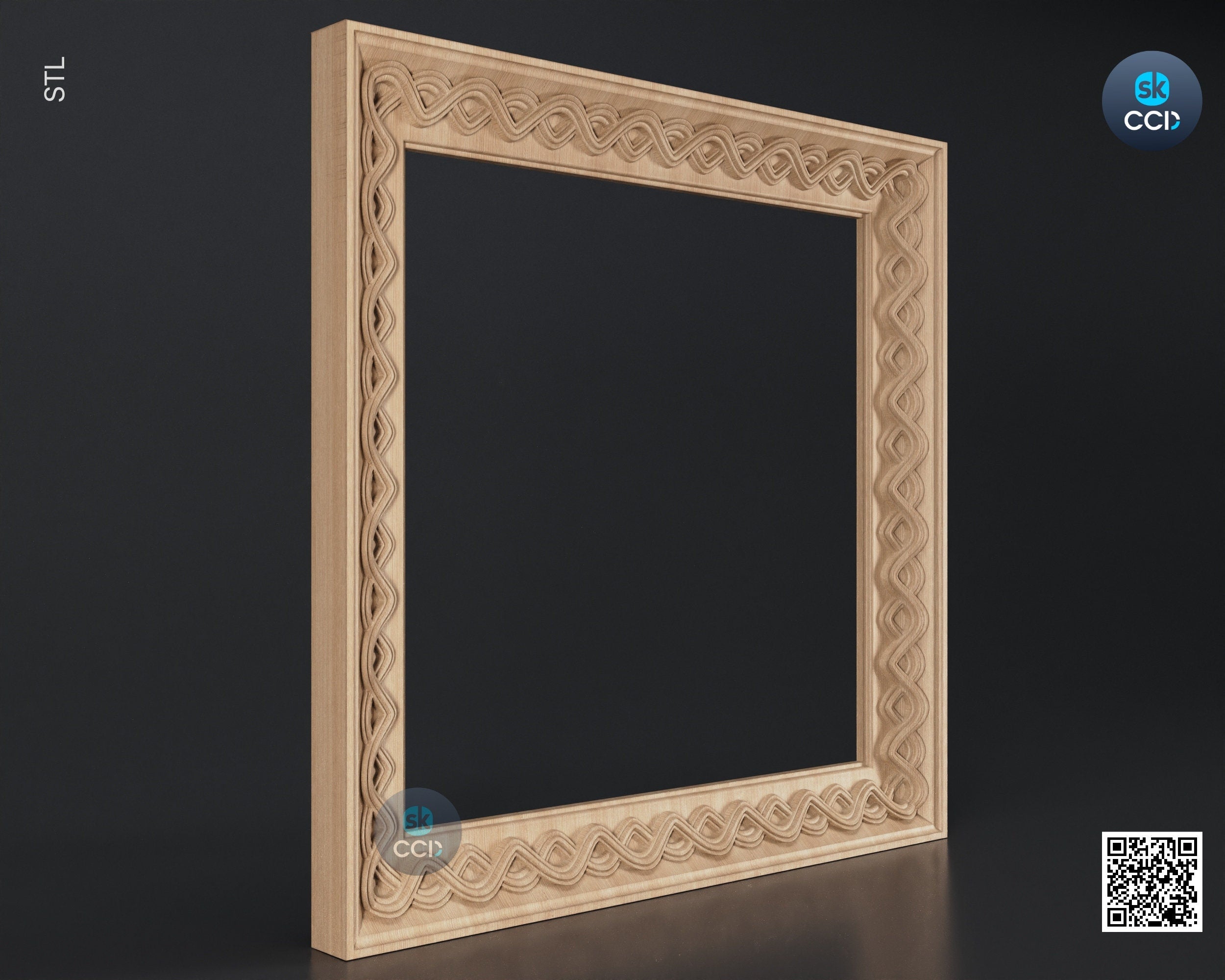 Carved Frame STL 3D Model, Carvign Frame, CNC Router Carving ArtCAM File, CNC files, Wood, Art, Wall Decor SKWF10194