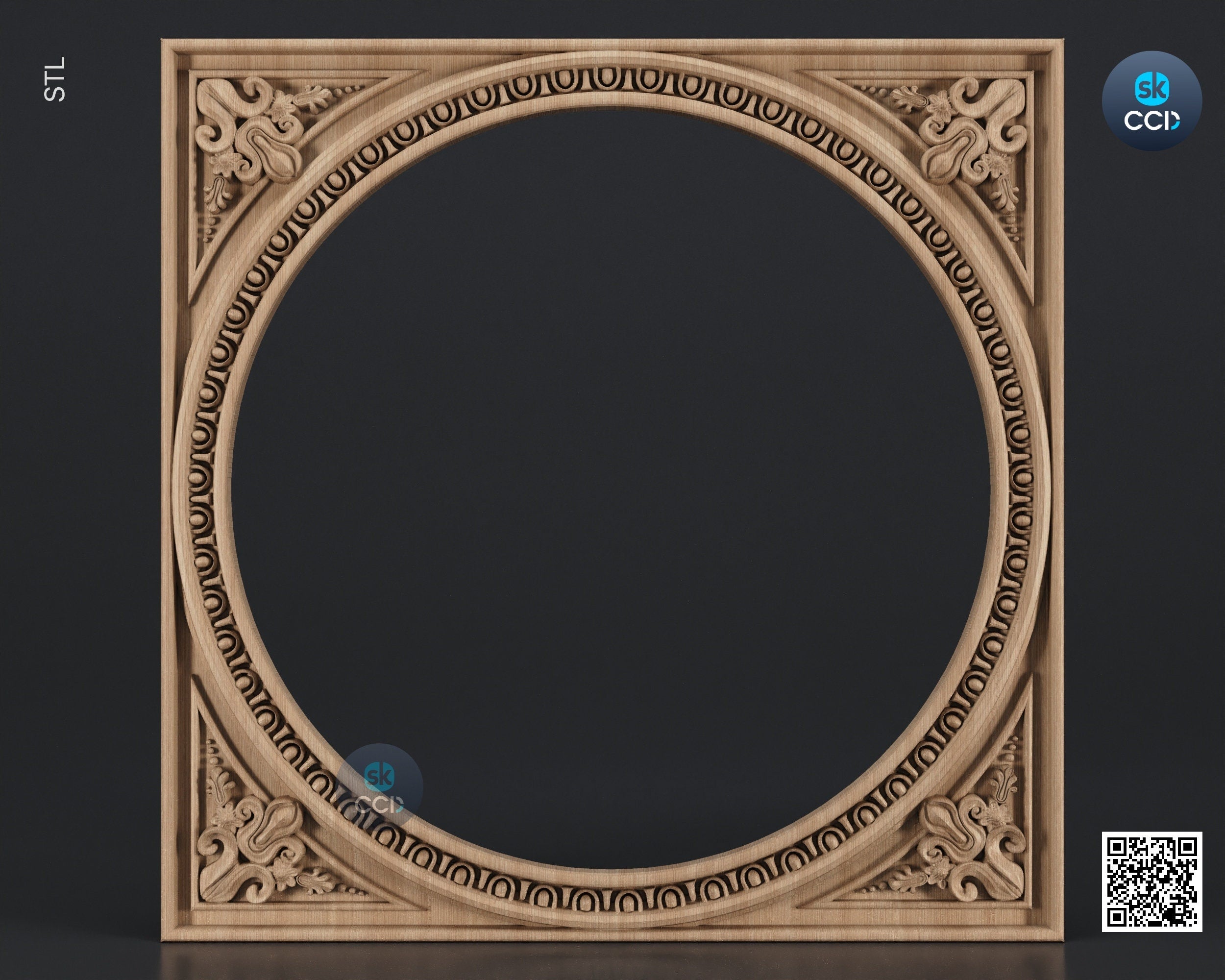 Carved Frame STL 3D Model, Carvign Frame, CNC Router Carving ArtCAM File, CNC files, Wood, Art, Wall Decor SKWF10123