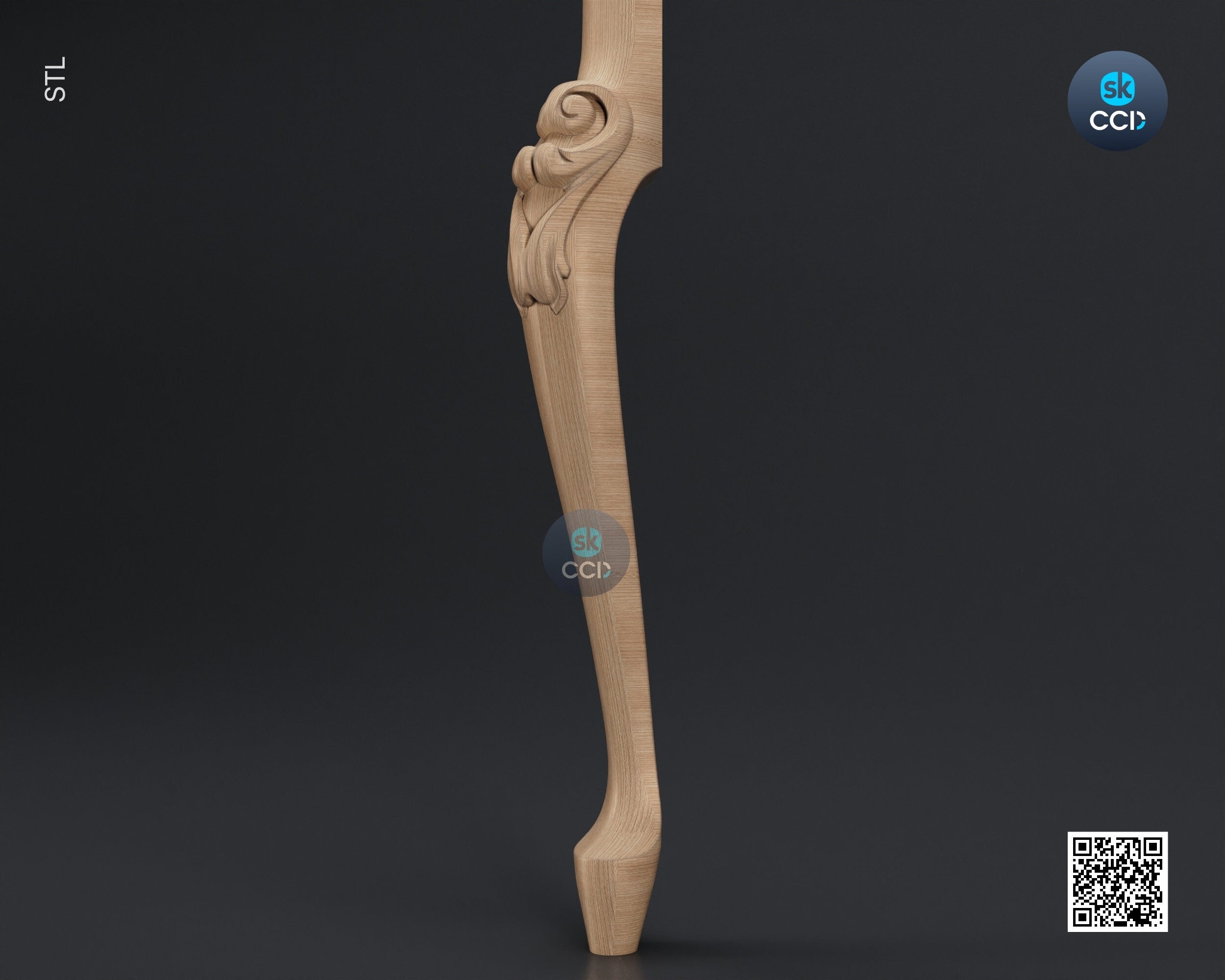 Furniture Leg 3D Model For Cnc Router, Wood Carving Digital File, Column Design, Model No. SKWL1028