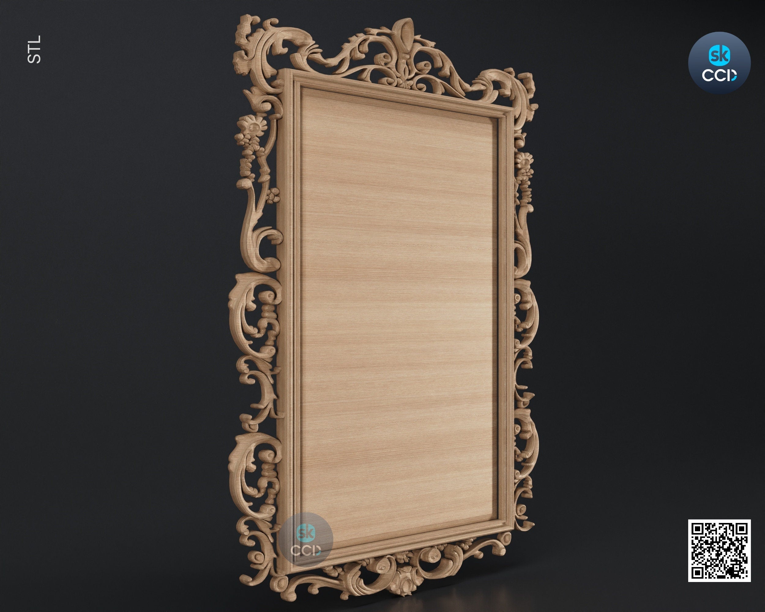 Carved Frame STL 3D Model, Carvign Frame, CNC Router Carving ArtCAM File, CNC files, Wood, Art, Wall Decor SKWF10172