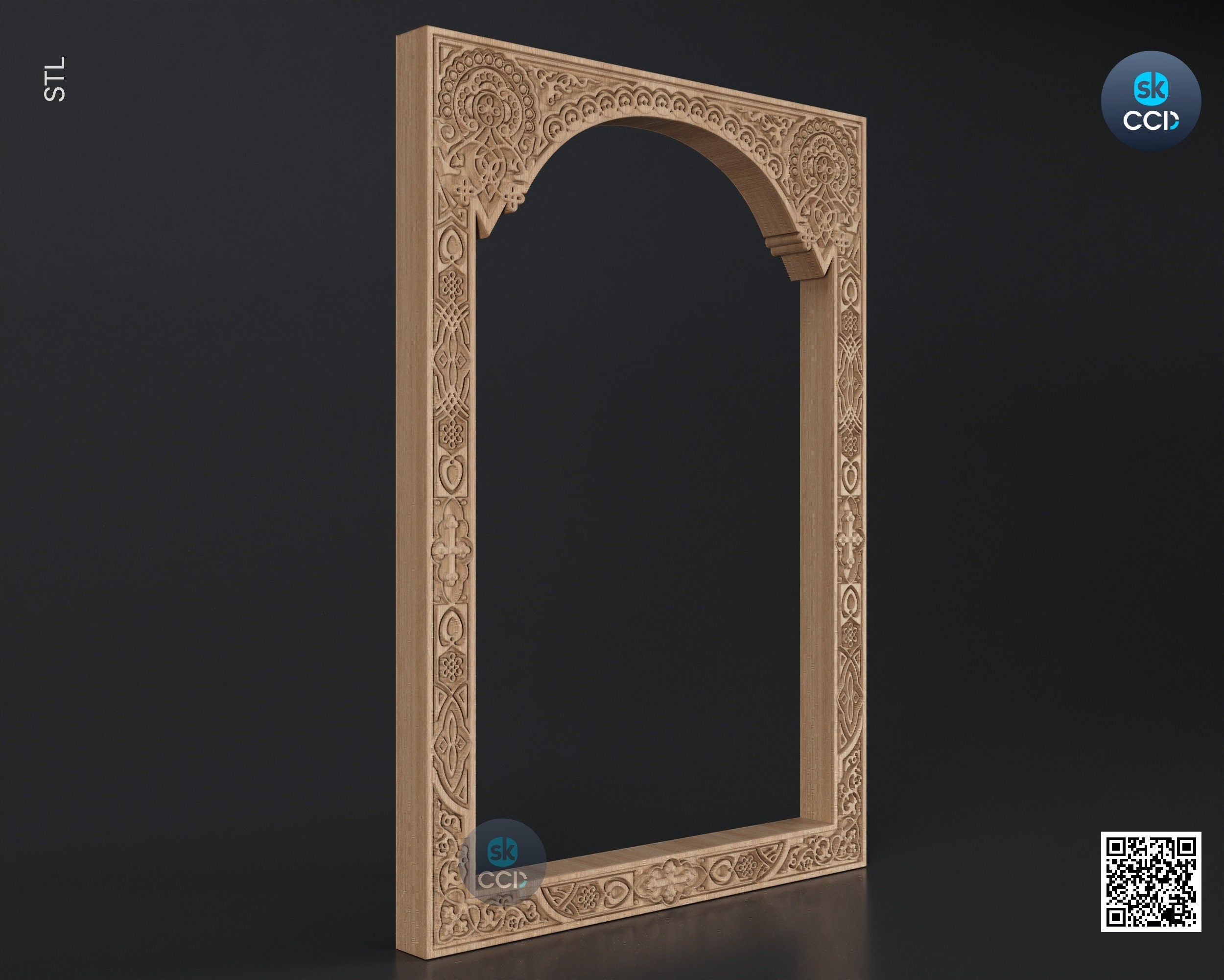 Carved Frame STL 3D Model, Carvign Frame, CNC Router Carving ArtCAM File, CNC files, Wood, Art, Wall Decor SKWF10262