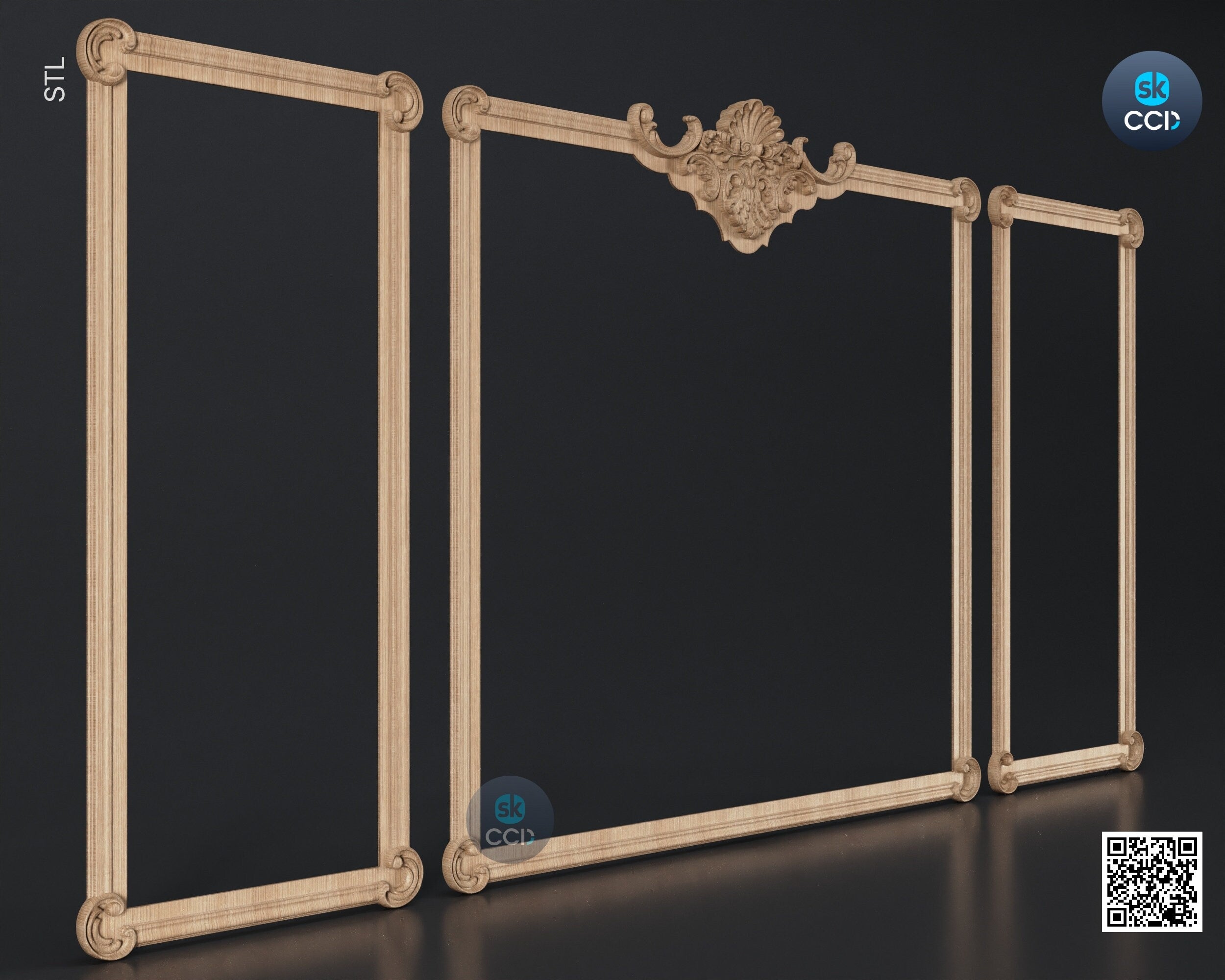 Carved Frame STL 3D Model, Carvign Frame, CNC Router Carving ArtCAM File, CNC files, Wood, Art, Wall Decor SKWF10217