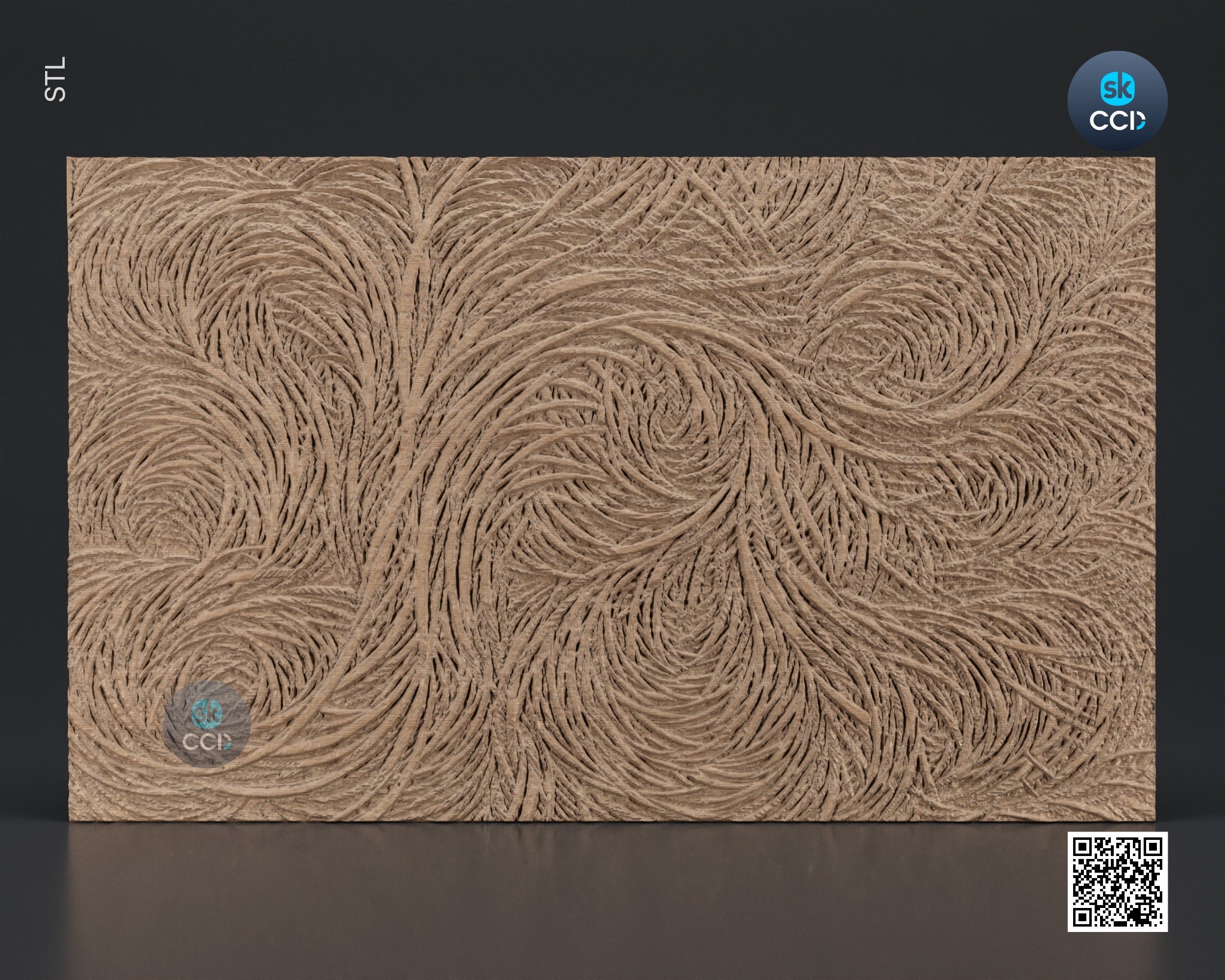 Wood Wall Art, Thorns STL Model, CNC Router Carving ArtCAM File, Wall Sculpture, Wood Carving, 3D Model