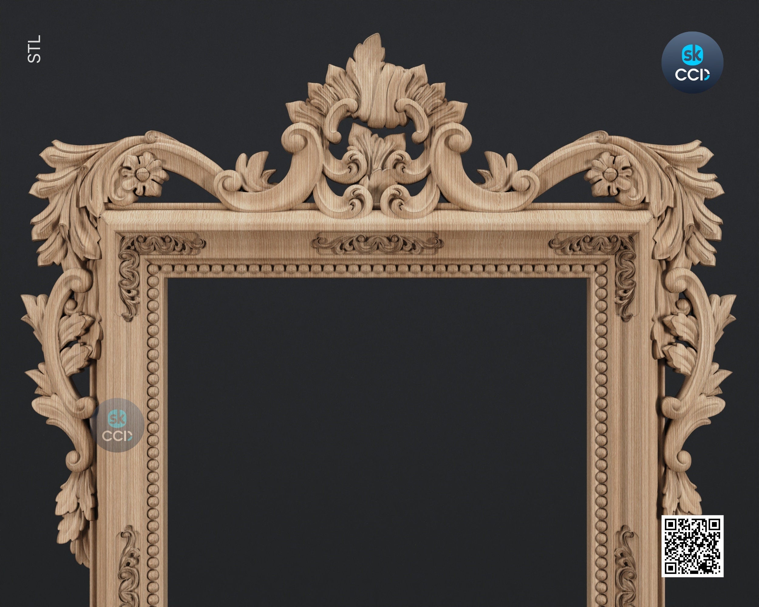 Carved Frame STL 3D Model, Carvign Frame, CNC Router Carving ArtCAM File, CNC files, Wood, Art, Wall Decor SKWF1022