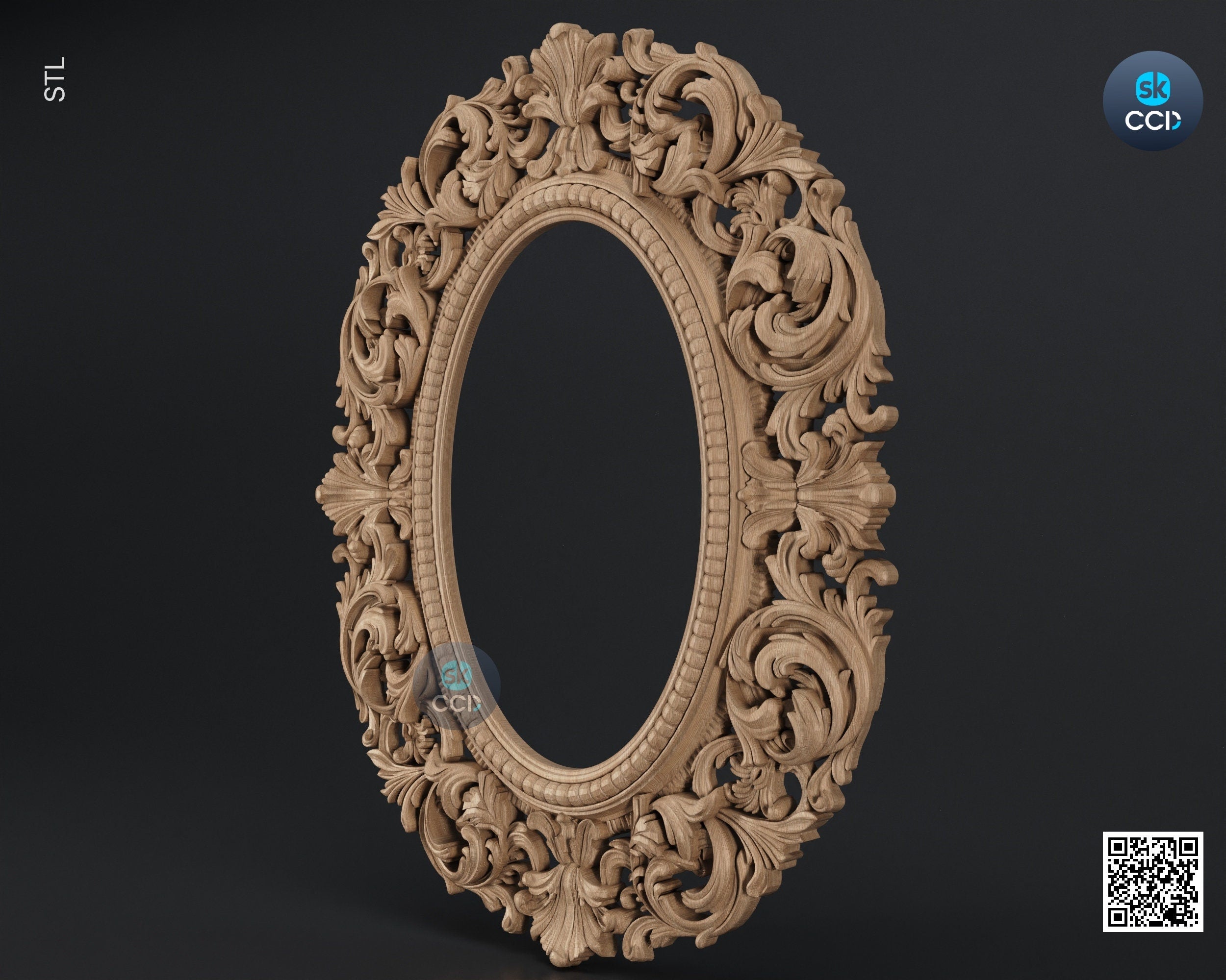 Carved Frame STL 3D Model, Carvign Frame, CNC Router Carving ArtCAM File, CNC files, Wood, Art, Wall Decor SKWF10232