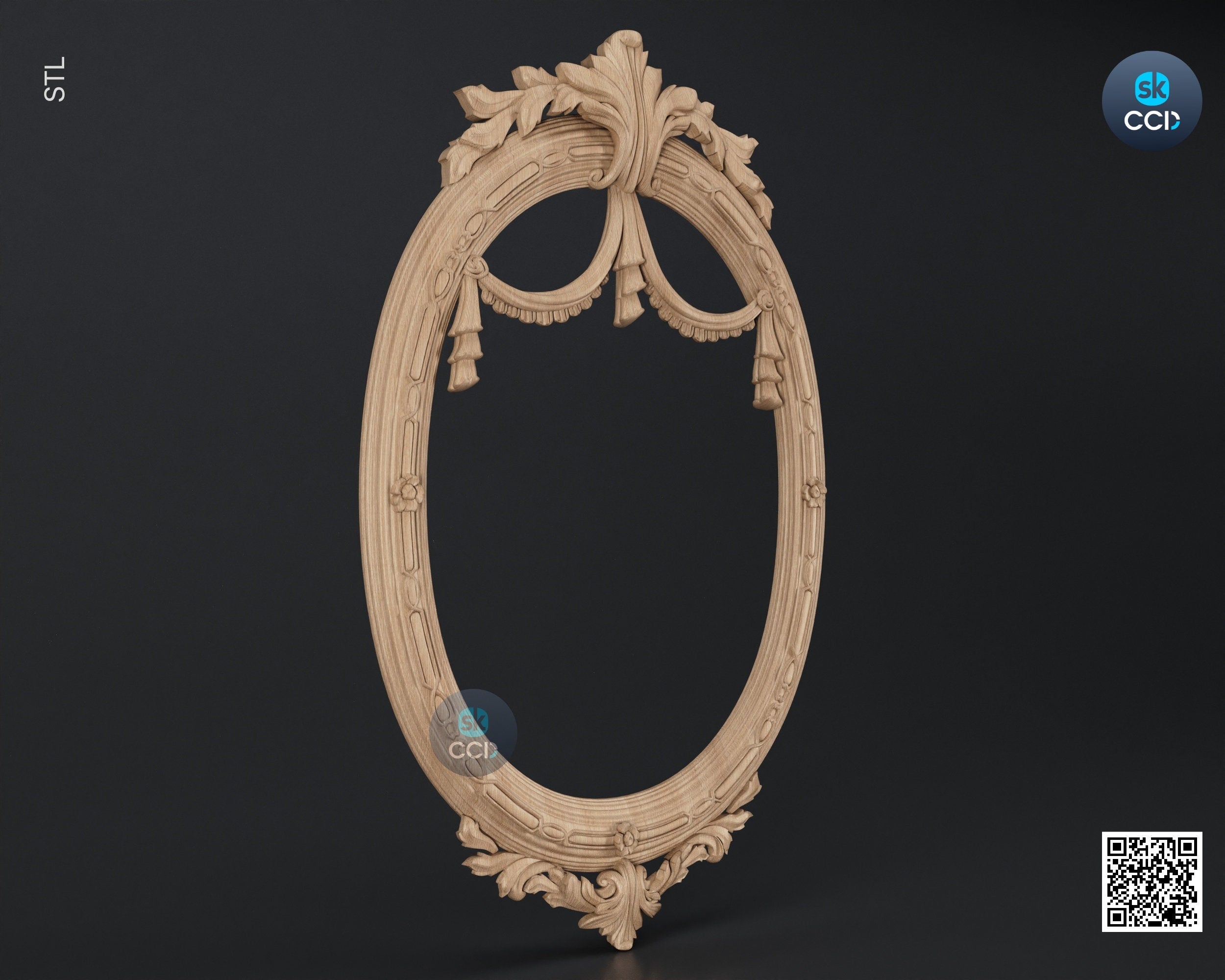 Carved Frame STL 3D Model, Carvign Frame, CNC Router Carving ArtCAM File, CNC files, Wood, Art, Wall Decor SKWF10215