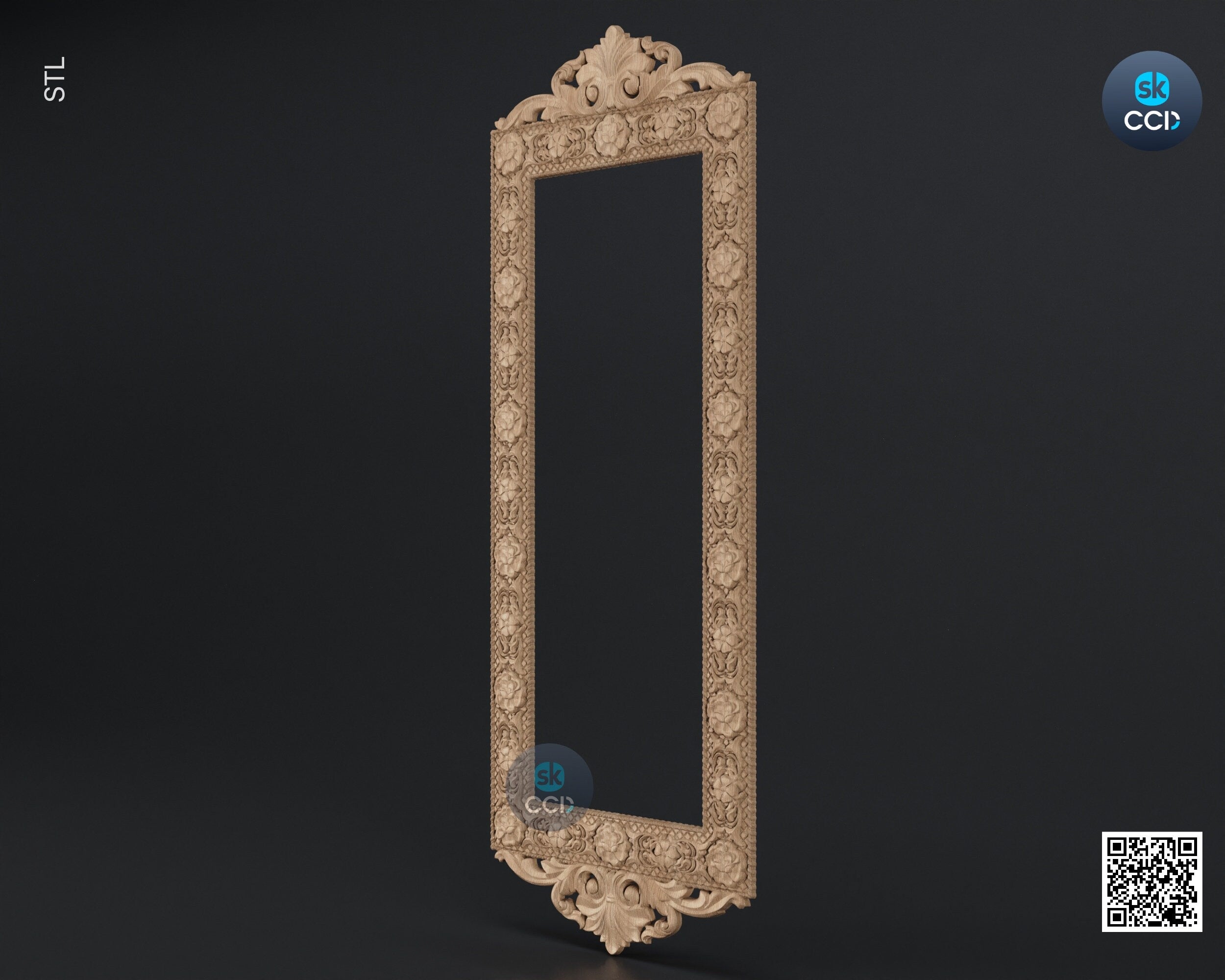 Carved Frame STL 3D Model, Carvign Frame, CNC Router Carving ArtCAM File, CNC files, Wood, Art, Wall Decor SKWF10249