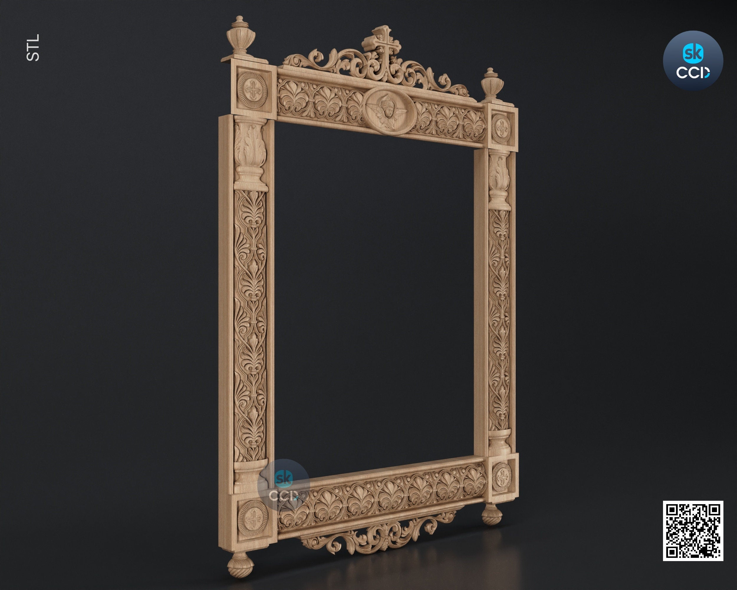 Carved Frame STL 3D Model, Carvign Frame, CNC Router Carving ArtCAM File, CNC files, Wood, Art, Wall Decor SKWF10234