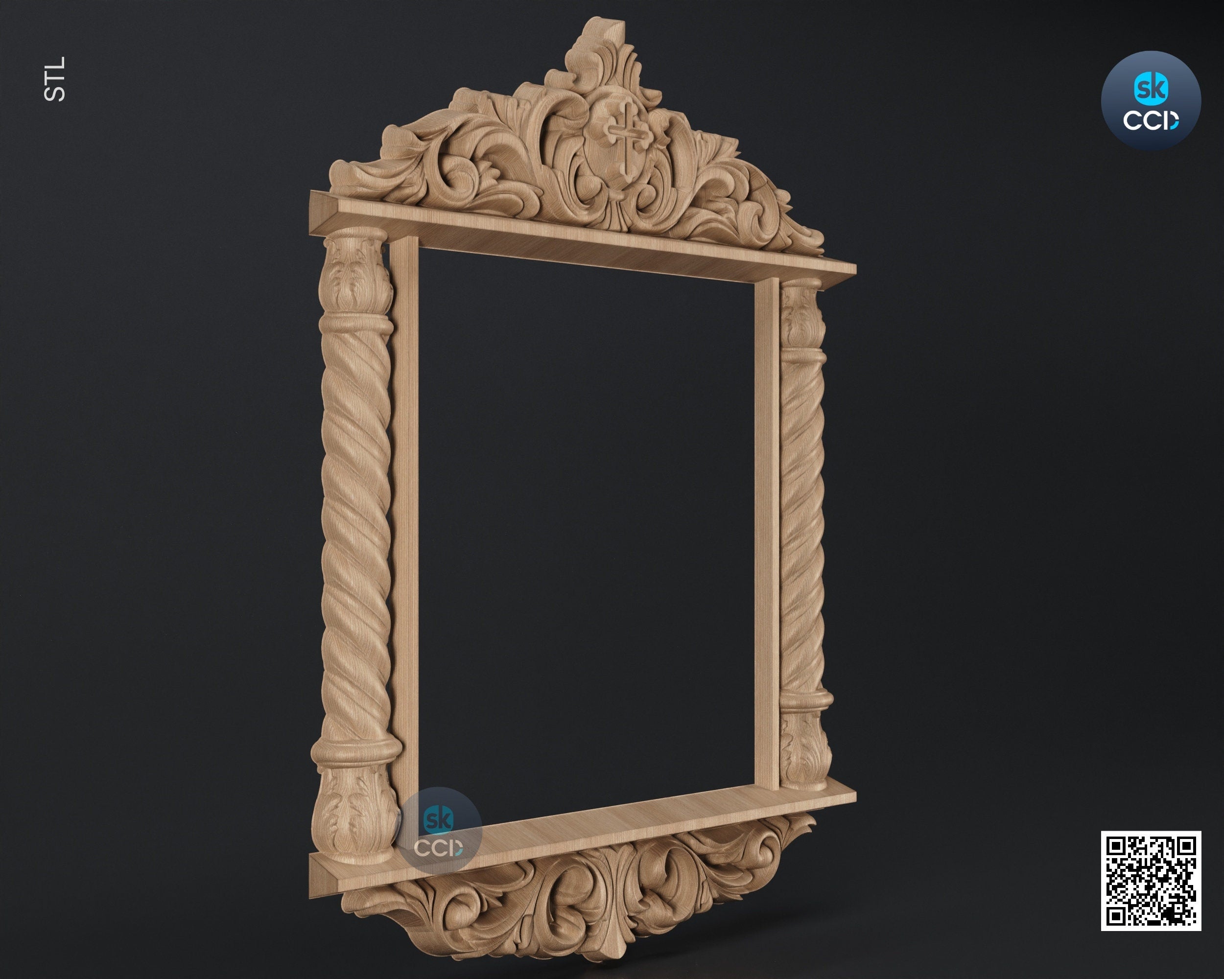 Carved Frame STL 3D Model, Carvign Frame, CNC Router Carving ArtCAM File, CNC files, Wood, Art, Wall Decor SKWF10255