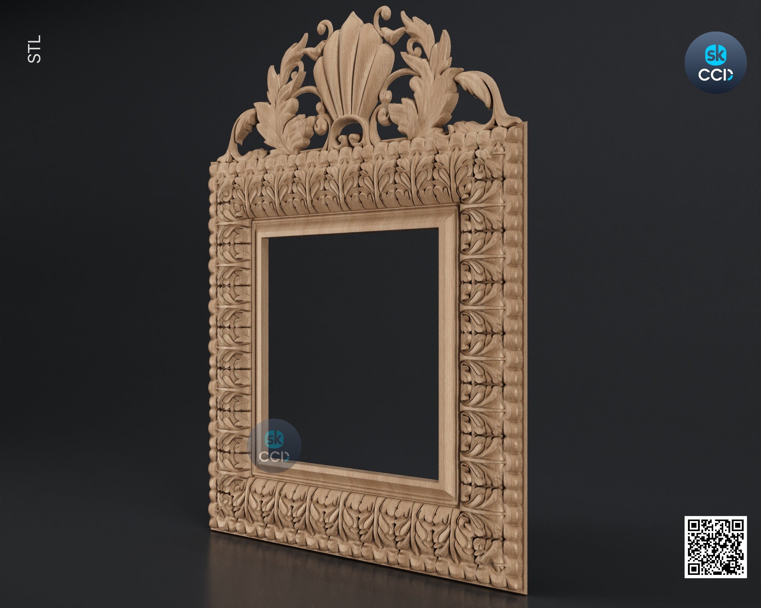 Carved Frame STL 3D Model, Carvign Frame, CNC Router Carving ArtCAM File, CNC files, Wood, Art, Wall Decor SKWF1079