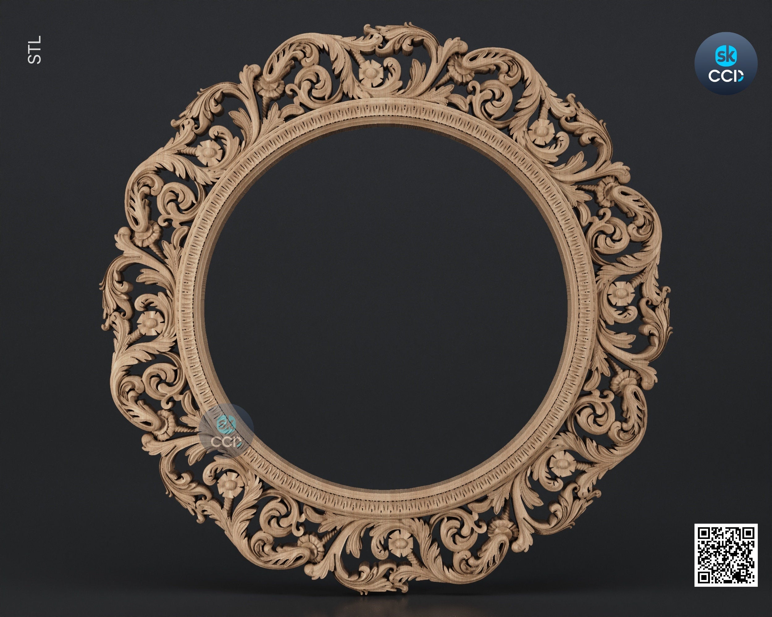 Carved Frame STL 3D Model, Carvign Frame, CNC Router Carving ArtCAM File, CNC files, Wood, Art, Wall Decor SKWF10206
