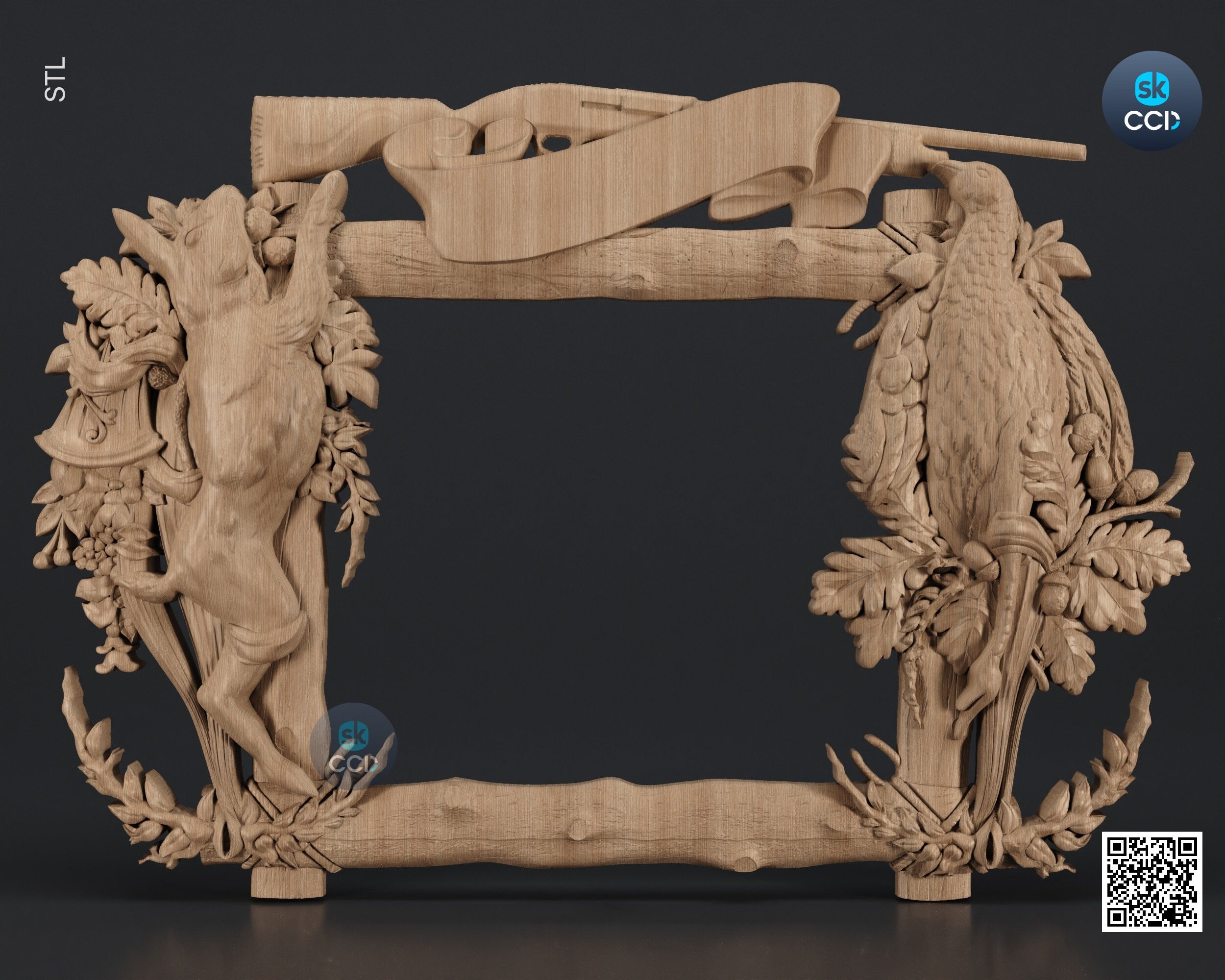 Carved Frame STL 3D Model, Carvign Frame, CNC Router Carving ArtCAM File, CNC files, Wood, Art, Wall Decor SKWF1086