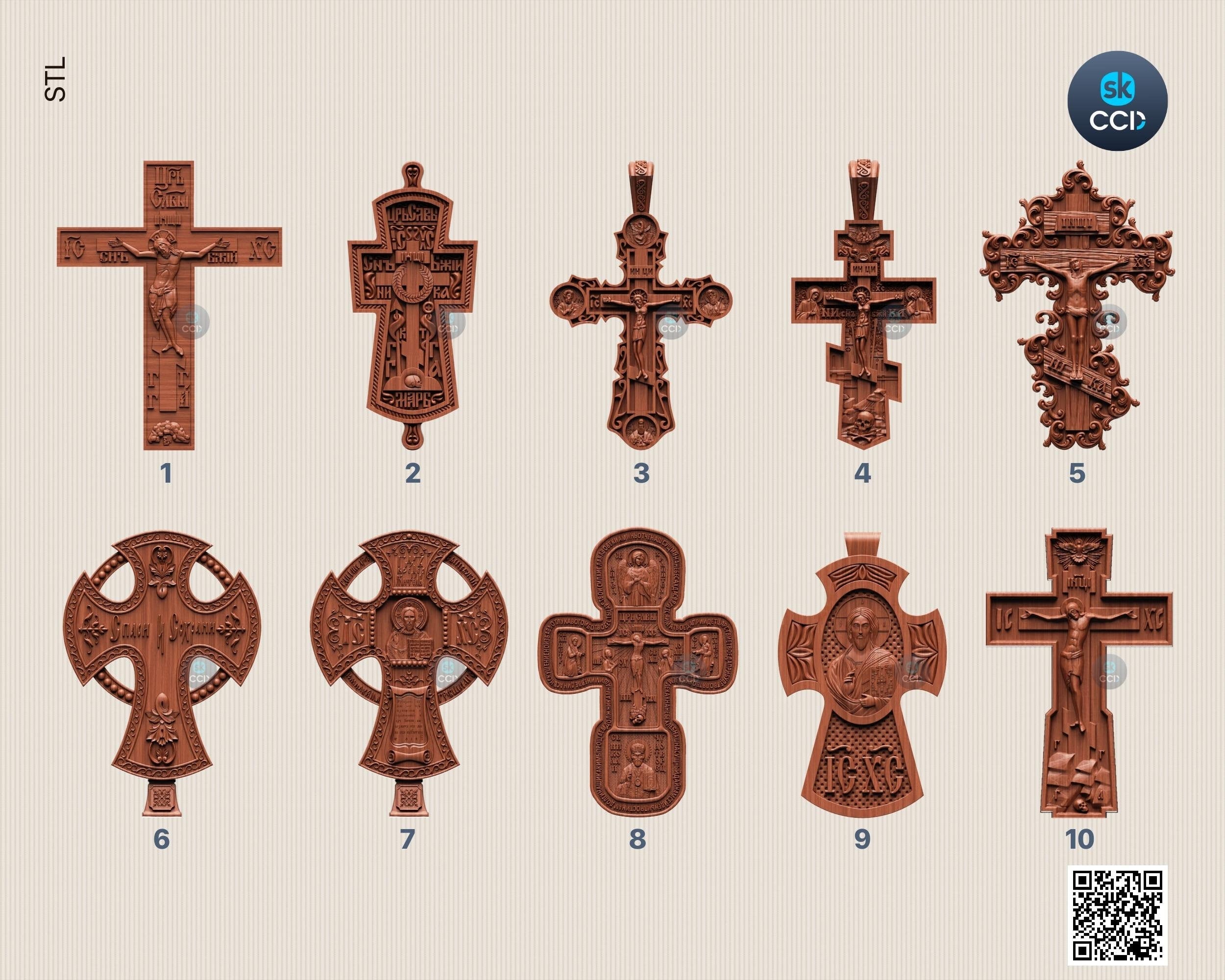 Cross Stl, 3D STL File for Cnc and 3D Printer, Jesus Cross Set - 1, CNC Download