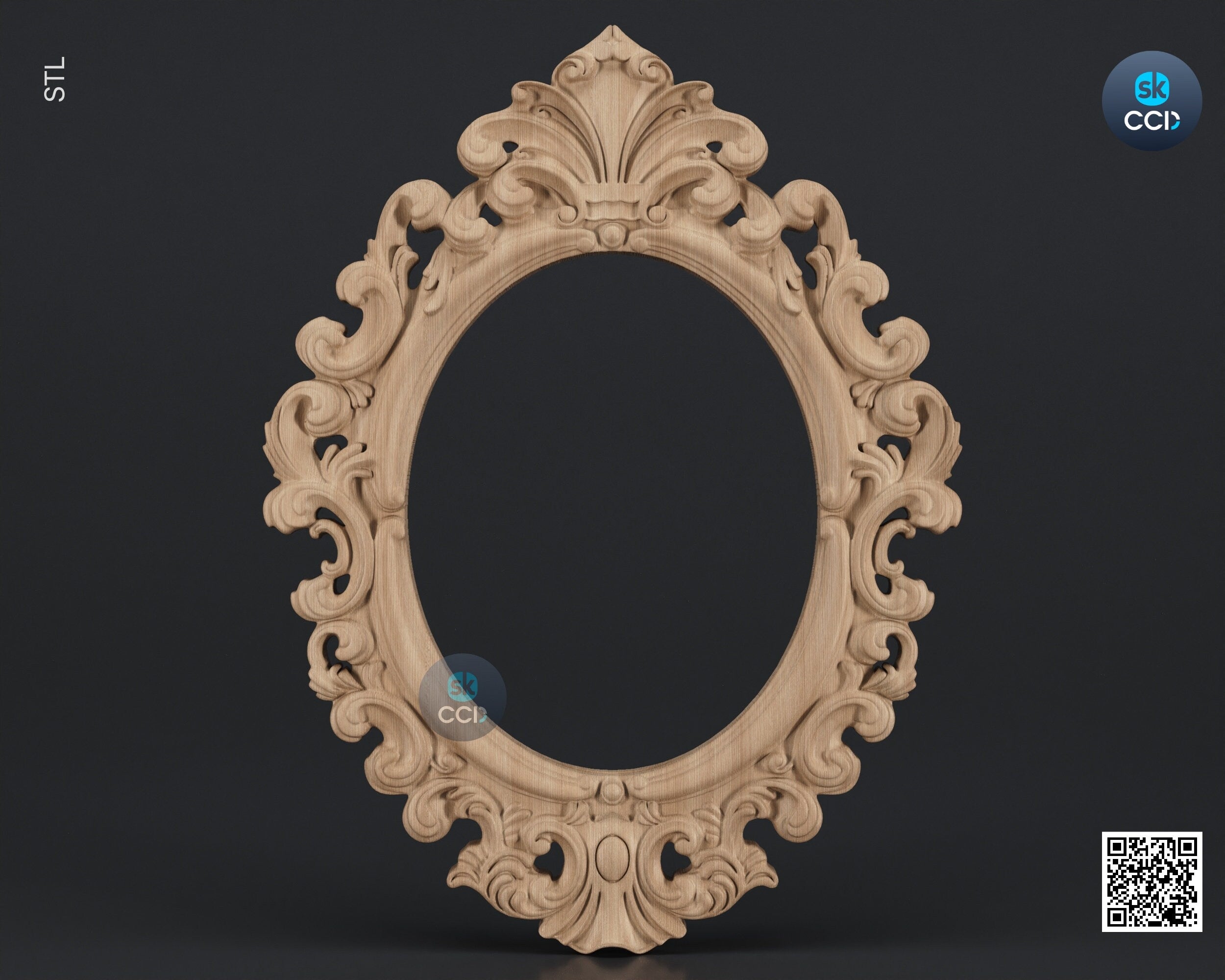 Carved Frame STL 3D Model, Carvign Frame, CNC Router Carving ArtCAM File, CNC files, Wood, Art, Wall Decor SKWF10104