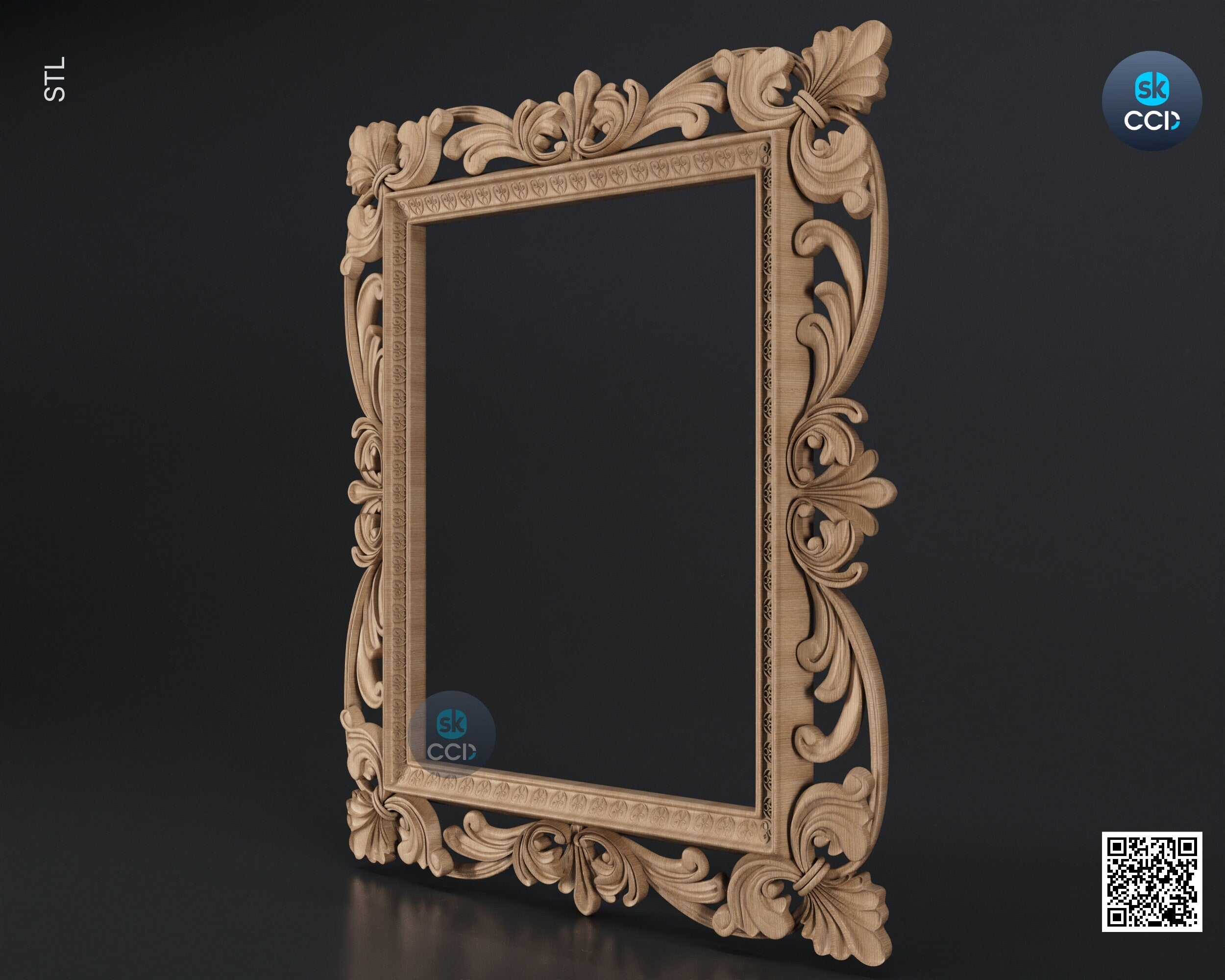 Carved Frame STL 3D Model, Carvign Frame, CNC Router Carving ArtCAM File, CNC files, Wood, Art, Wall Decor SKWF10259