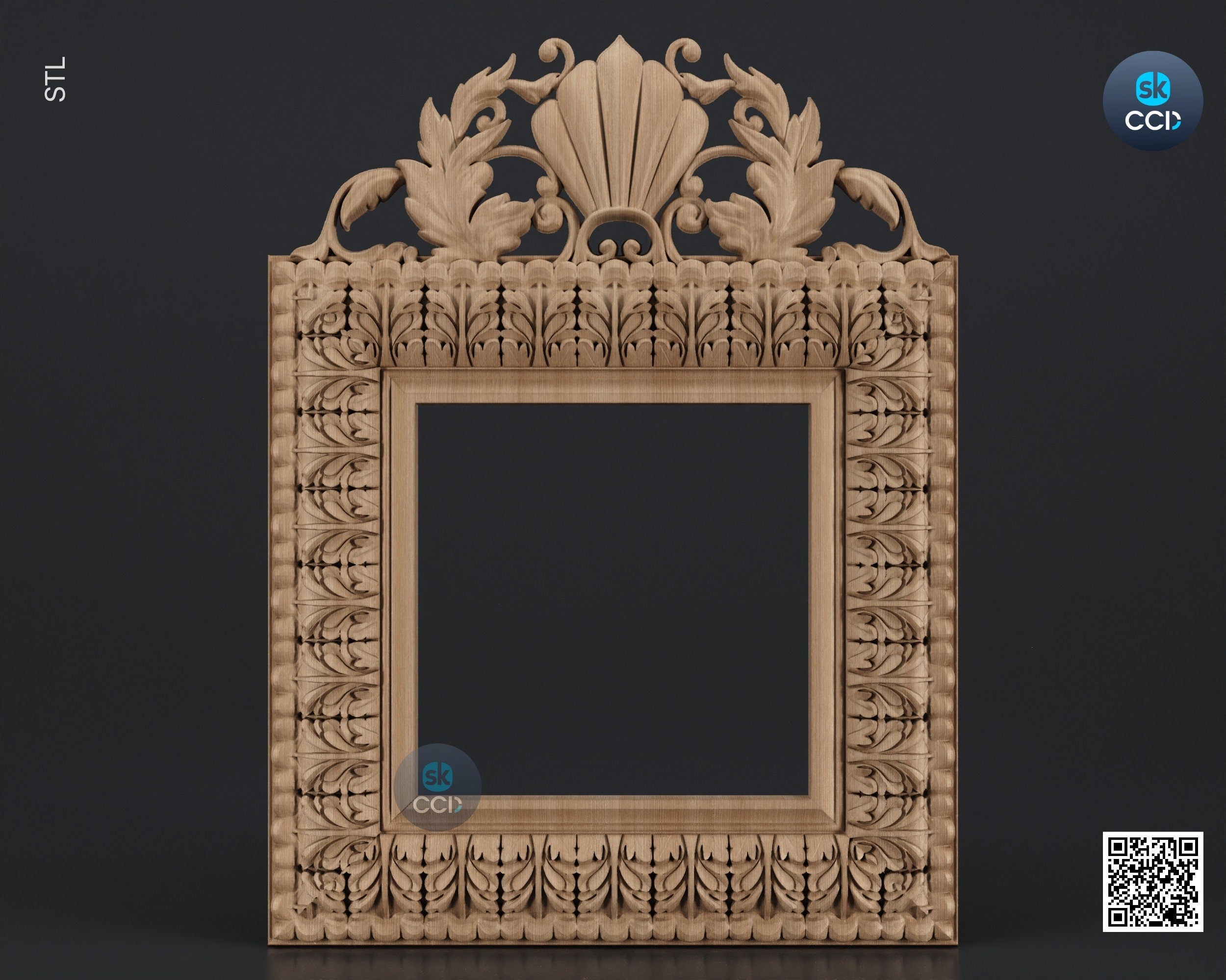 Carved Frame STL 3D Model, Carvign Frame, CNC Router Carving ArtCAM File, CNC files, Wood, Art, Wall Decor SKWF1079