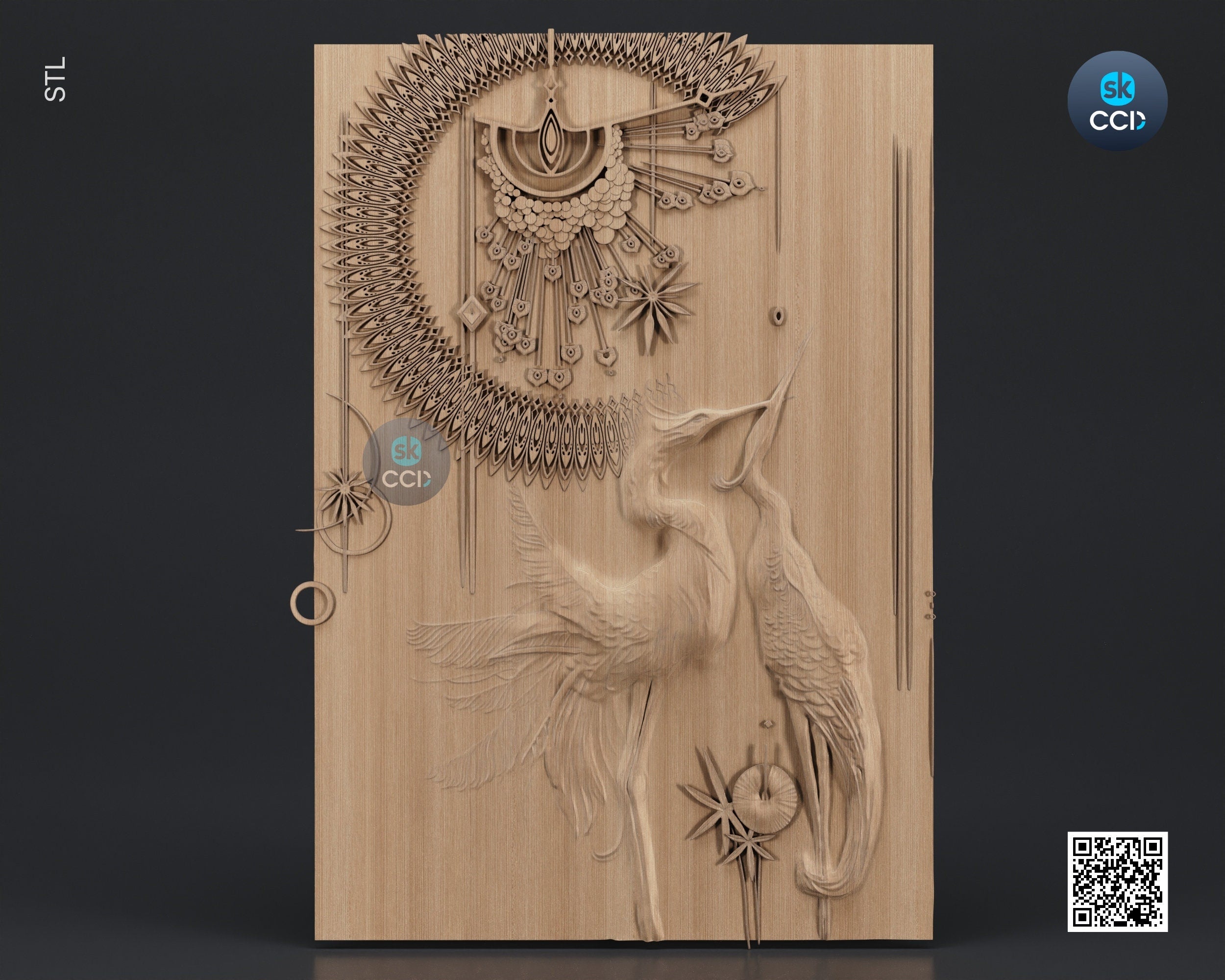 Wood Wall Art, Spirit STL Model, CNC Router Carving ArtCAM File, Wall Sculpture, Wood Carving, 3D Model
