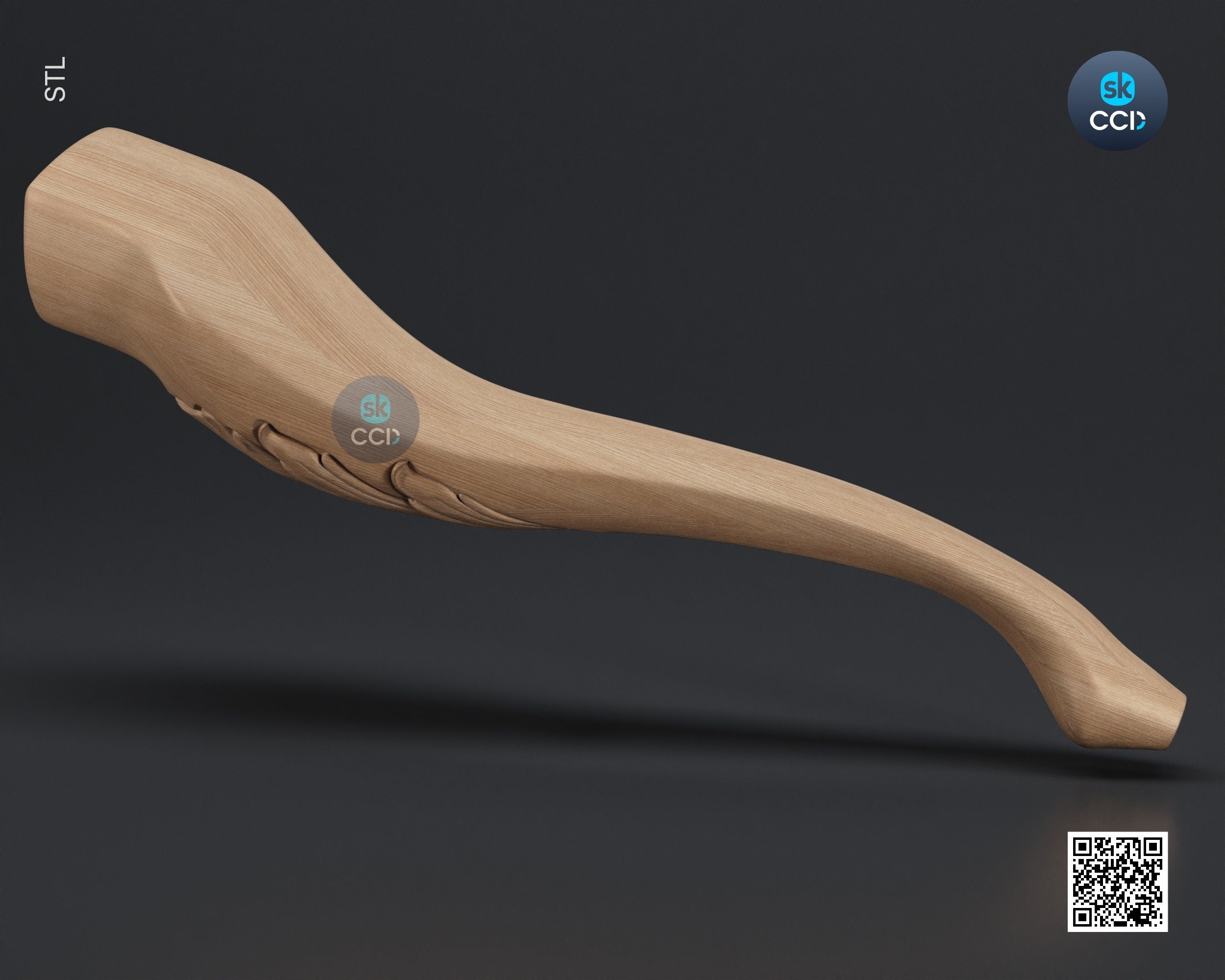 Furniture Leg 3D Model For Cnc Router, Wood Carving Digital File, Column Design, Model No. SKWL1018