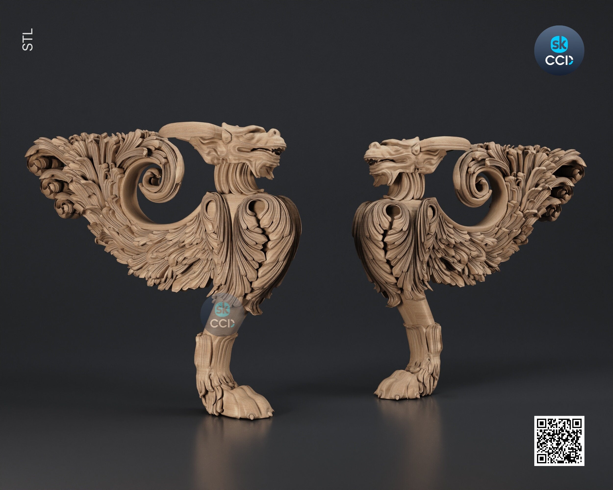 Furniture Leg 3D Model For Cnc Router, Wood Carving Digital File, Column Design, Model No. SKWL1004