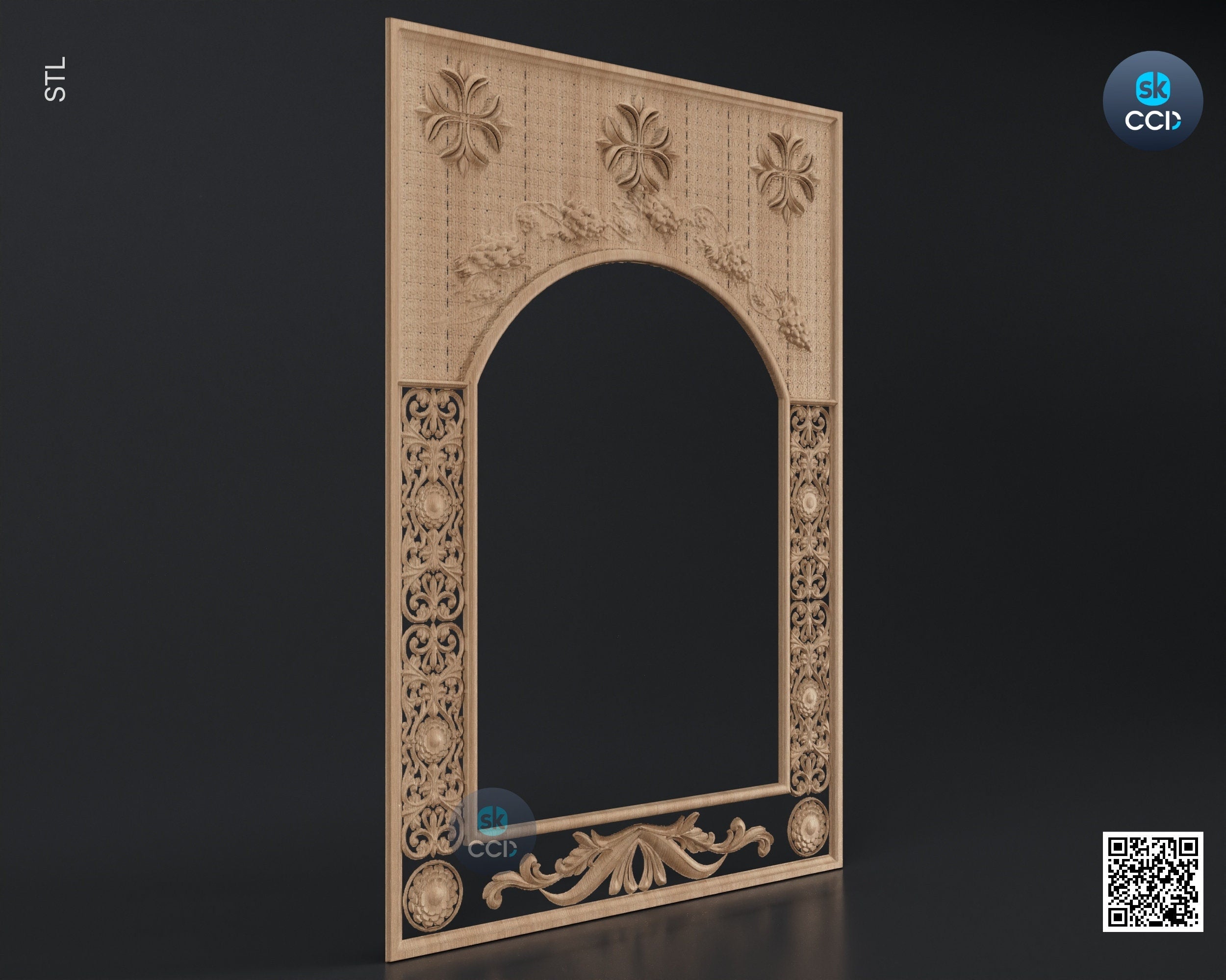 Carved Frame STL 3D Model, Carvign Frame, CNC Router Carving ArtCAM File, CNC files, Wood, Art, Wall Decor SKWF1082